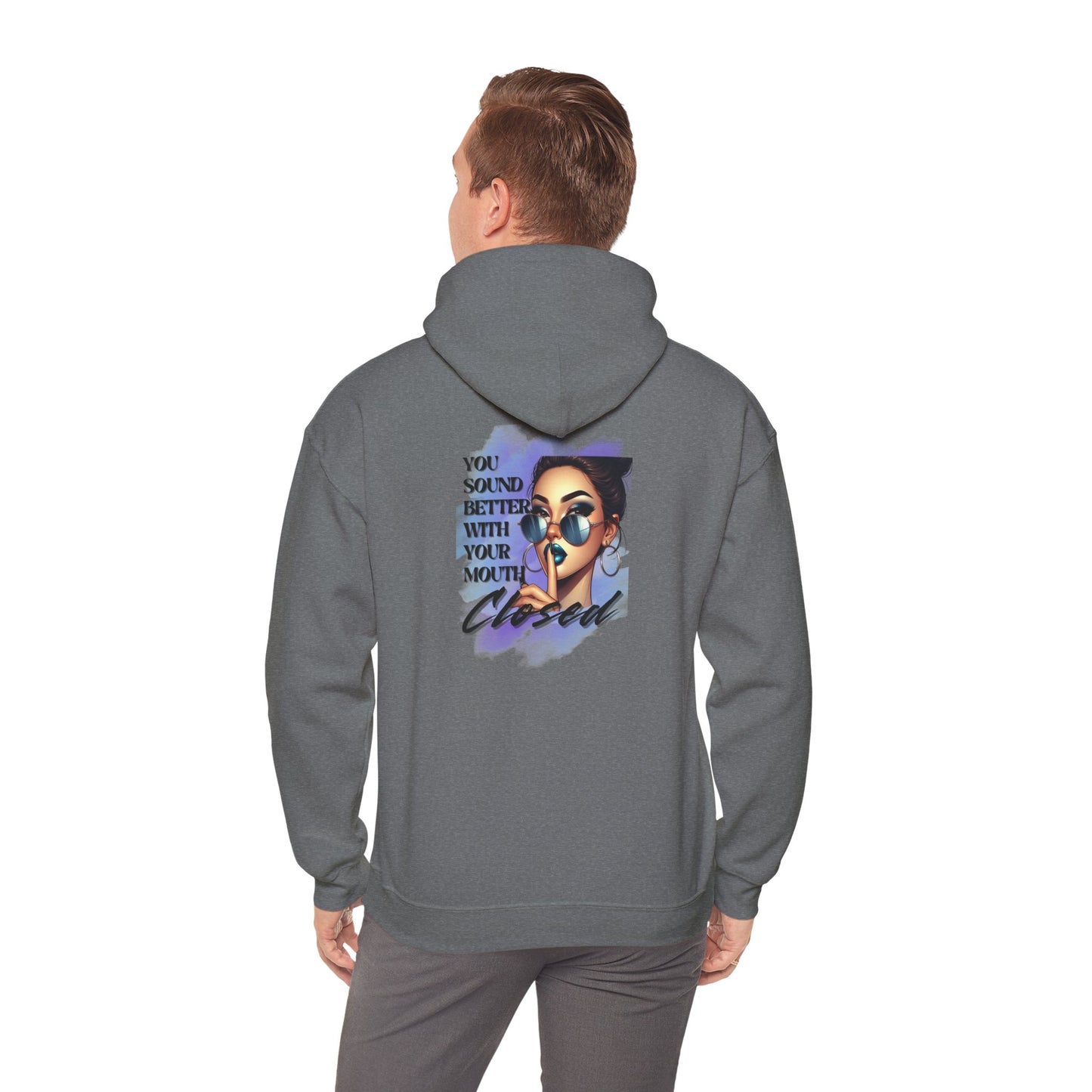 Stay Silent -Unisex Heavy Blend™ Hooded Sweatshirt, Women's sarcastic hoodie, sassy graphic quote top, double-sided