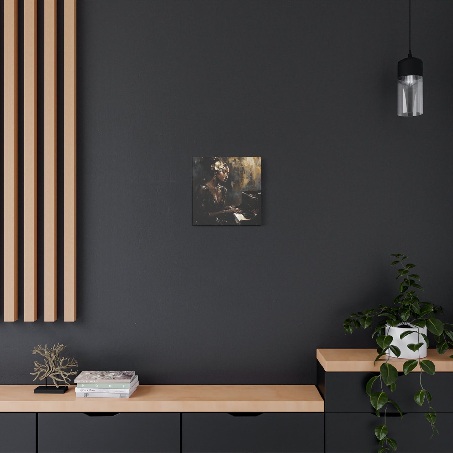 Keys of the Soul Canvas Art- Black Woman Playing Piano, Music Lover Gift, Musical Wall Decor, Home Office