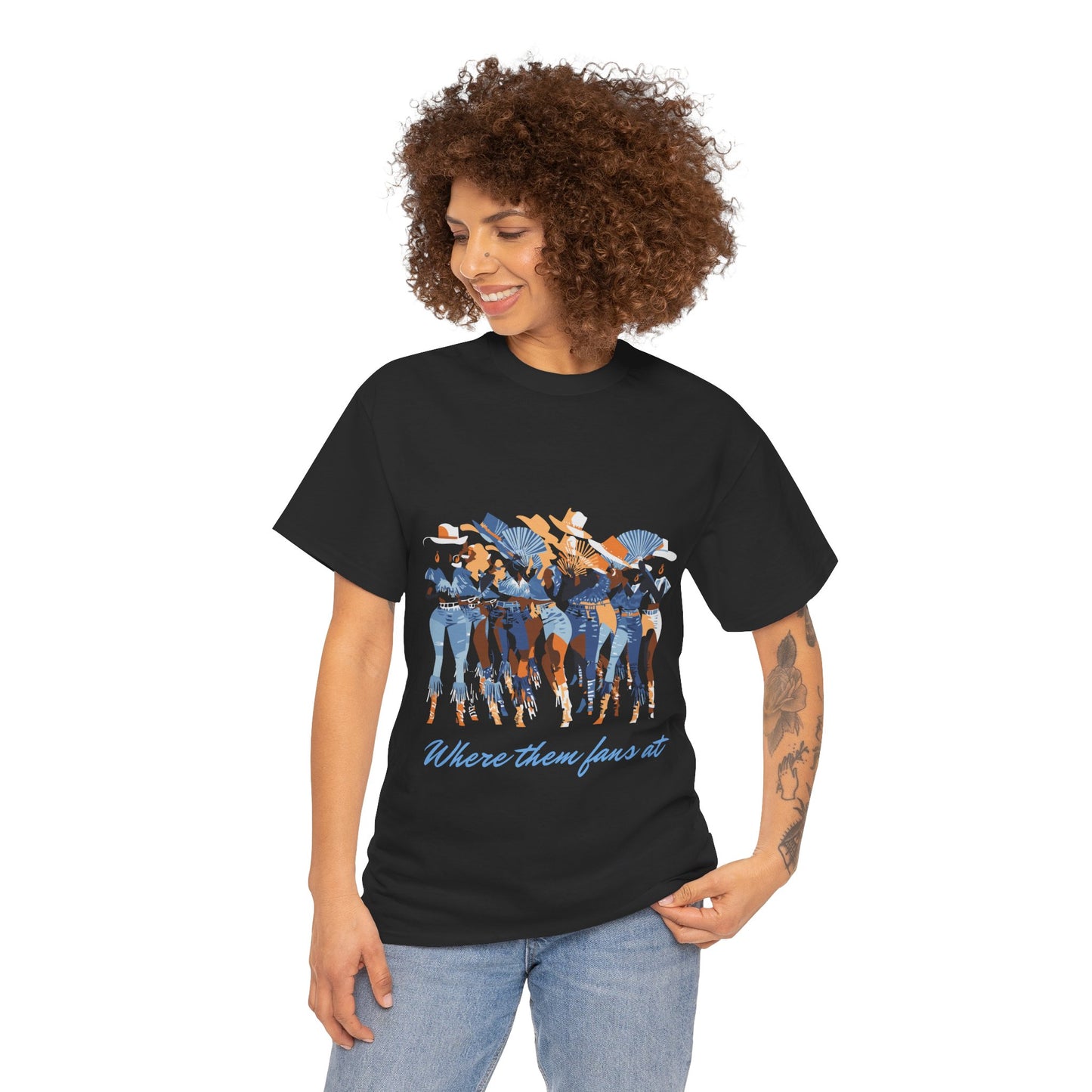 Where Them Fans At Unisex Heavy Cotton Tee, Vintage Style T-Shirt, Trendy Fashion Tee, Fun Cowboy Shirt, Casual Wear