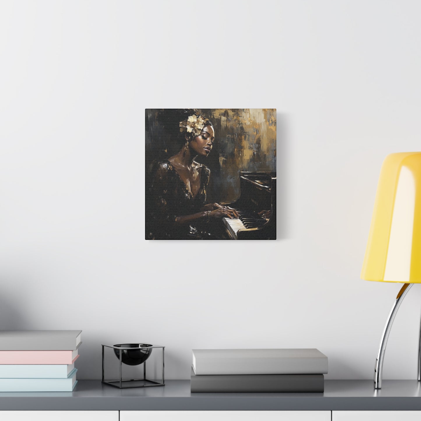 Keys of the Soul Canvas Art- Black Woman Playing Piano, Music Lover Gift, Musical Wall Decor, Home Office