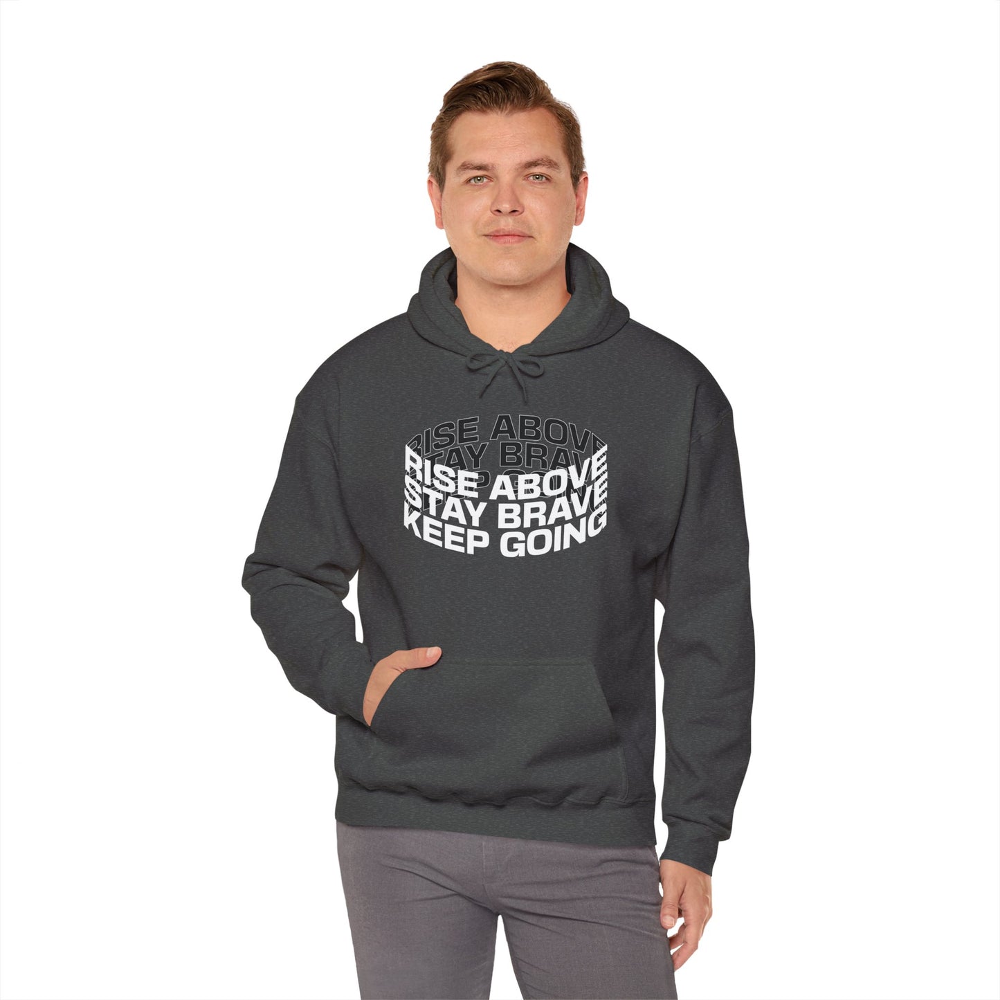 Rise Above - Unisex Heavy Blend™ Hooded Sweatshirt Empowerment Hoodie Motivational, Inspirational