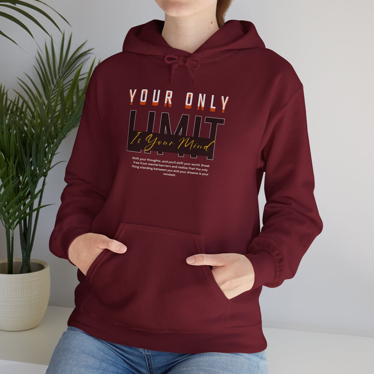 Limitless Mind - Unisex Heavy Blend™ Hooded Sweatshirt Motivational Quote Hoodie Inspirational Gift Pullover