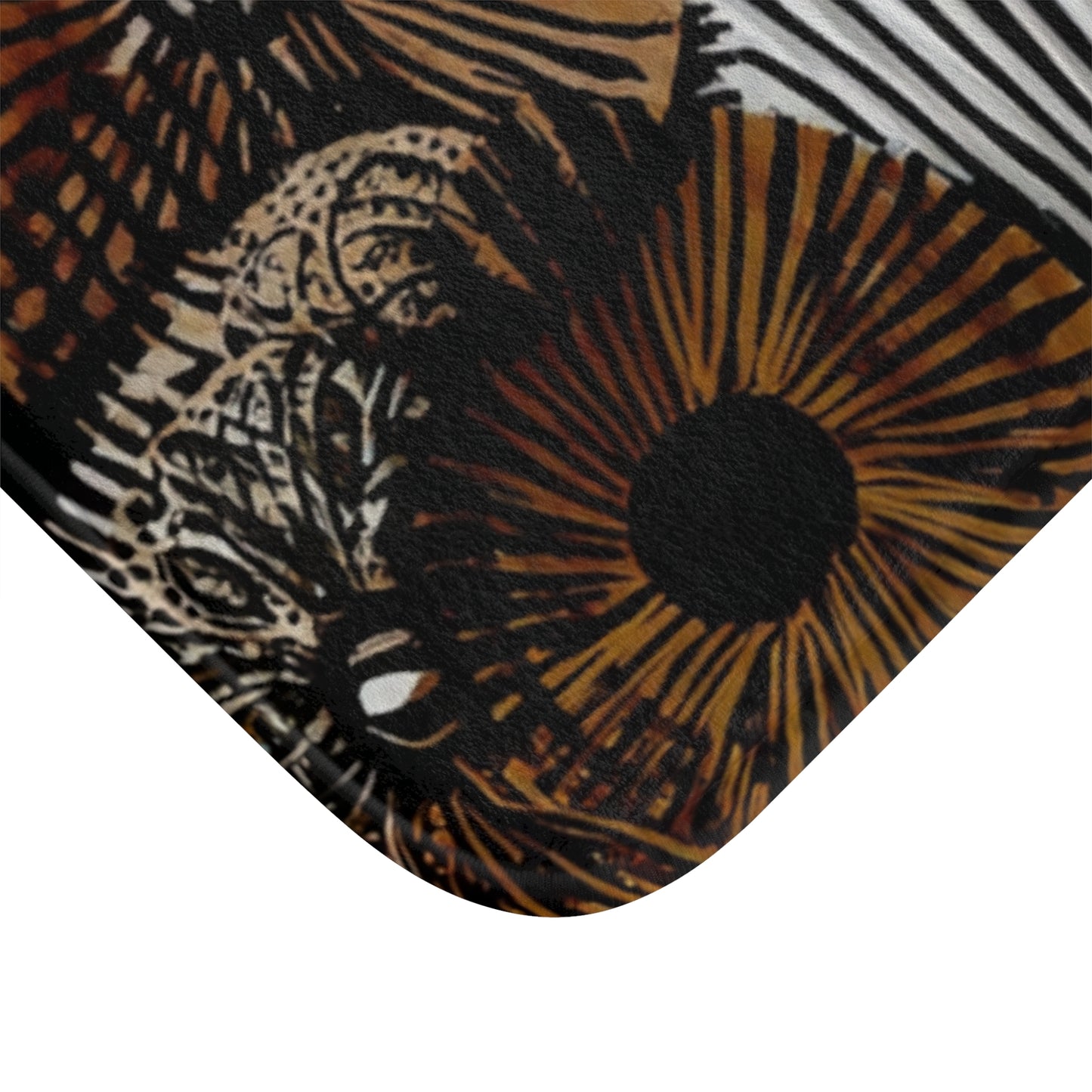 Harvest Bloom Bath Mat, Abstract Floral, Boho Bathroom Decor, Eco-Friendly Bath Mat