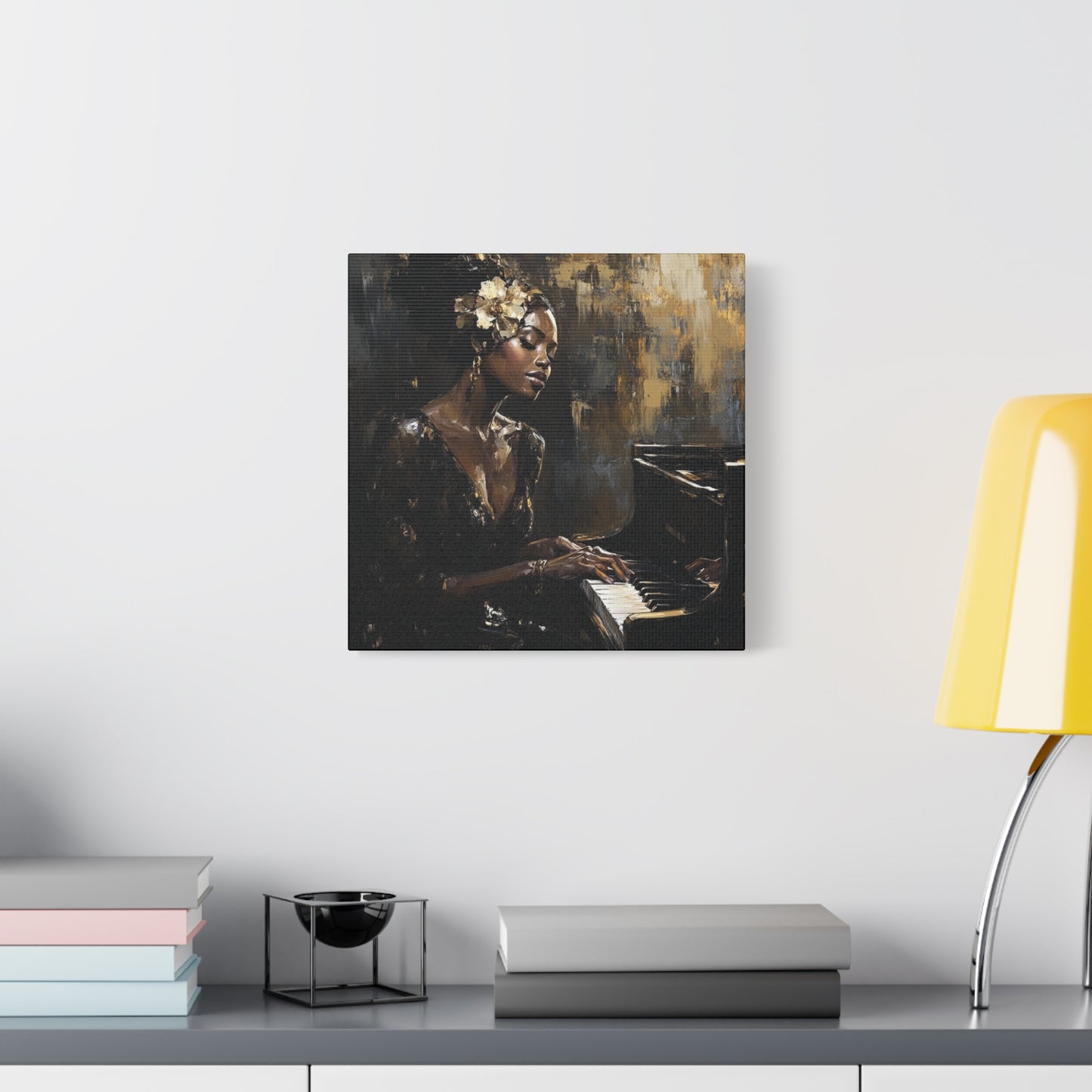 Keys of the Soul Canvas Art- Black Woman Playing Piano, Music Lover Gift, Musical Wall Decor, Home Office