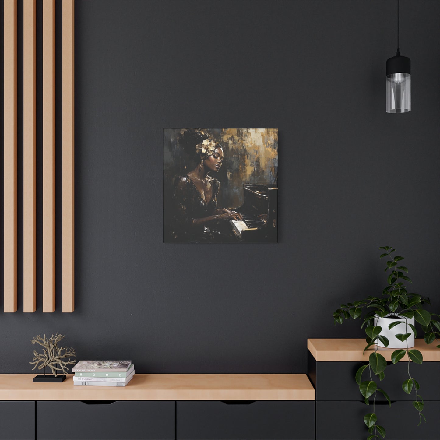 Keys of the Soul Canvas Art- Black Woman Playing Piano, Music Lover Gift, Musical Wall Decor, Home Office