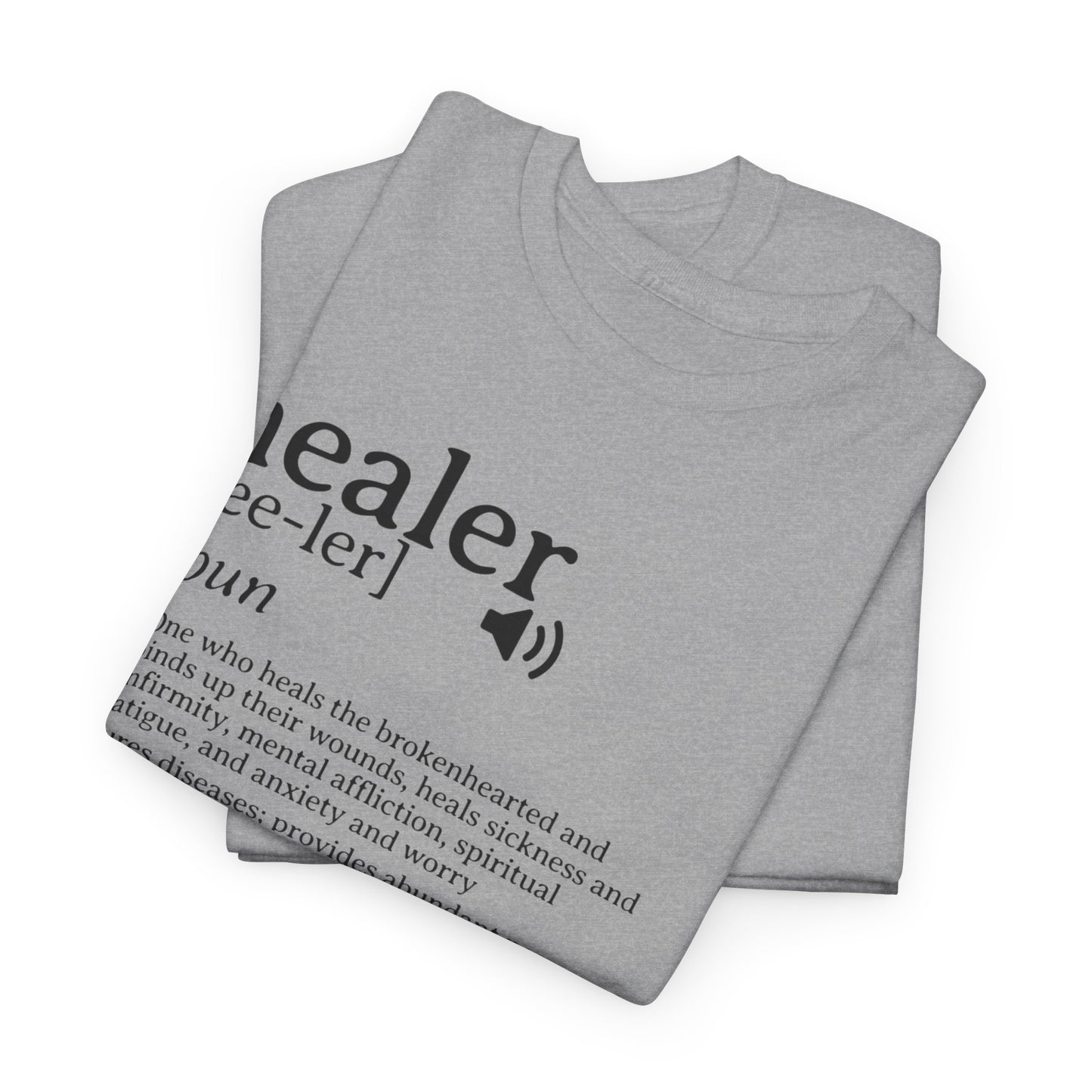 Healer Unisex Heavy Cotton Tee - Jehovah Rapha Healing T-Shirt, Spiritual Gift Shirt, Faith Inspirational Apparel, Christian Graphic Tee,