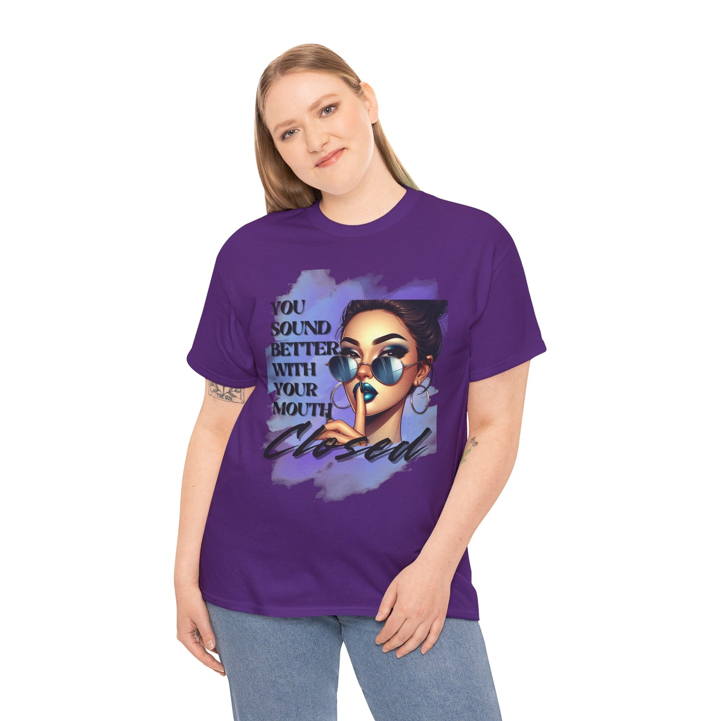 Stay Silent - Unisex Heavy Cotton Tee, Women's sarcastic T-shirt, sassy graphic quote top