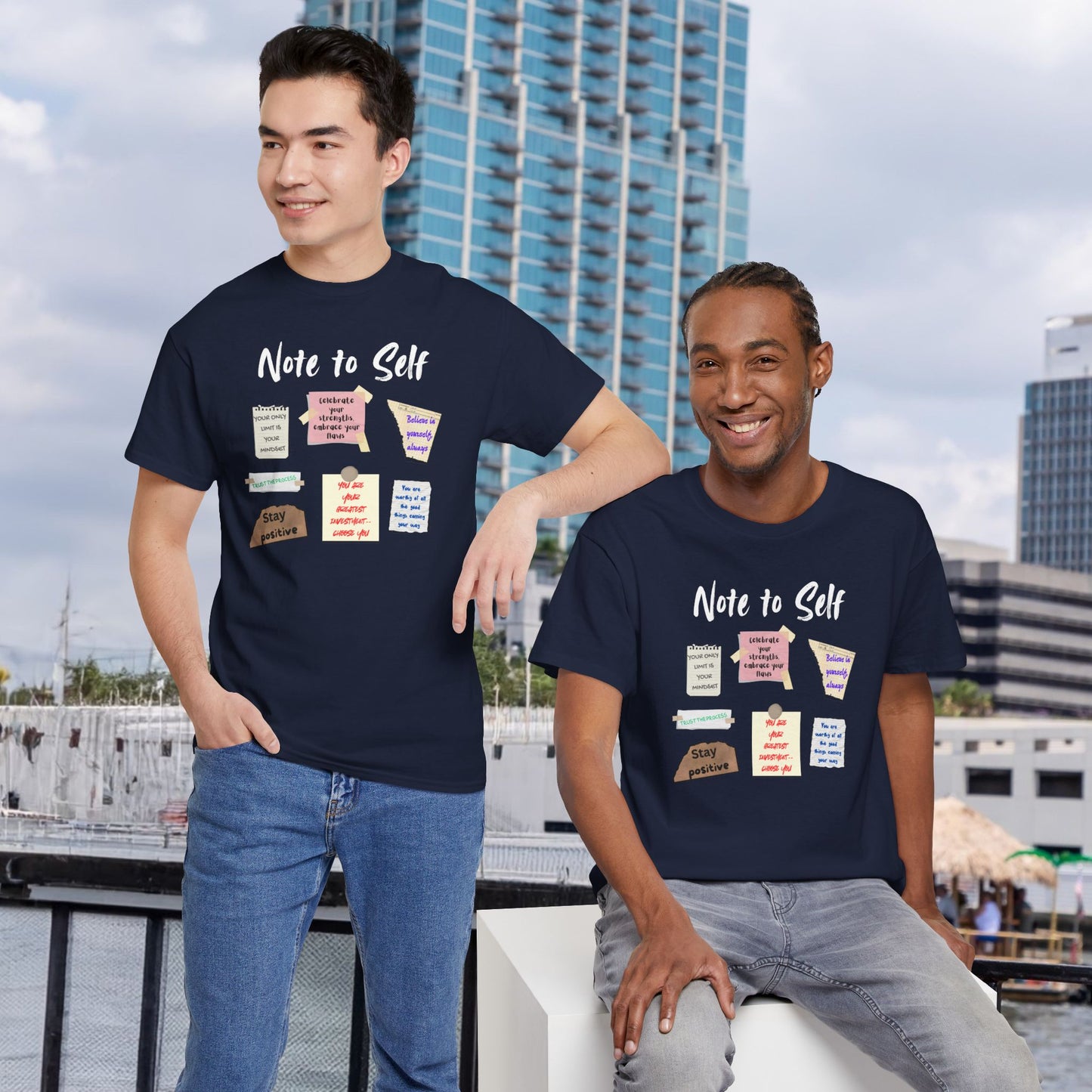 Note to Self: Motivational Messages - Unisex Heavy Cotton Tee Inspirational Quotes T-shirt