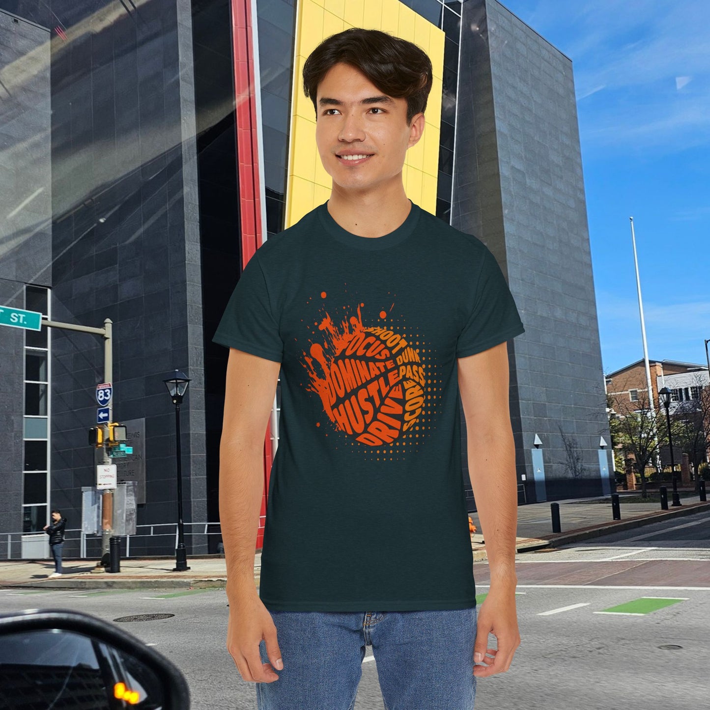 Game Mode On – Basketball Word Art Unisex Tee, Sports Lover Tee, Focus Dominate Hustle Drive Shoot Dunk Pass Score, Graffiti Style Tee, Athletic Tee,