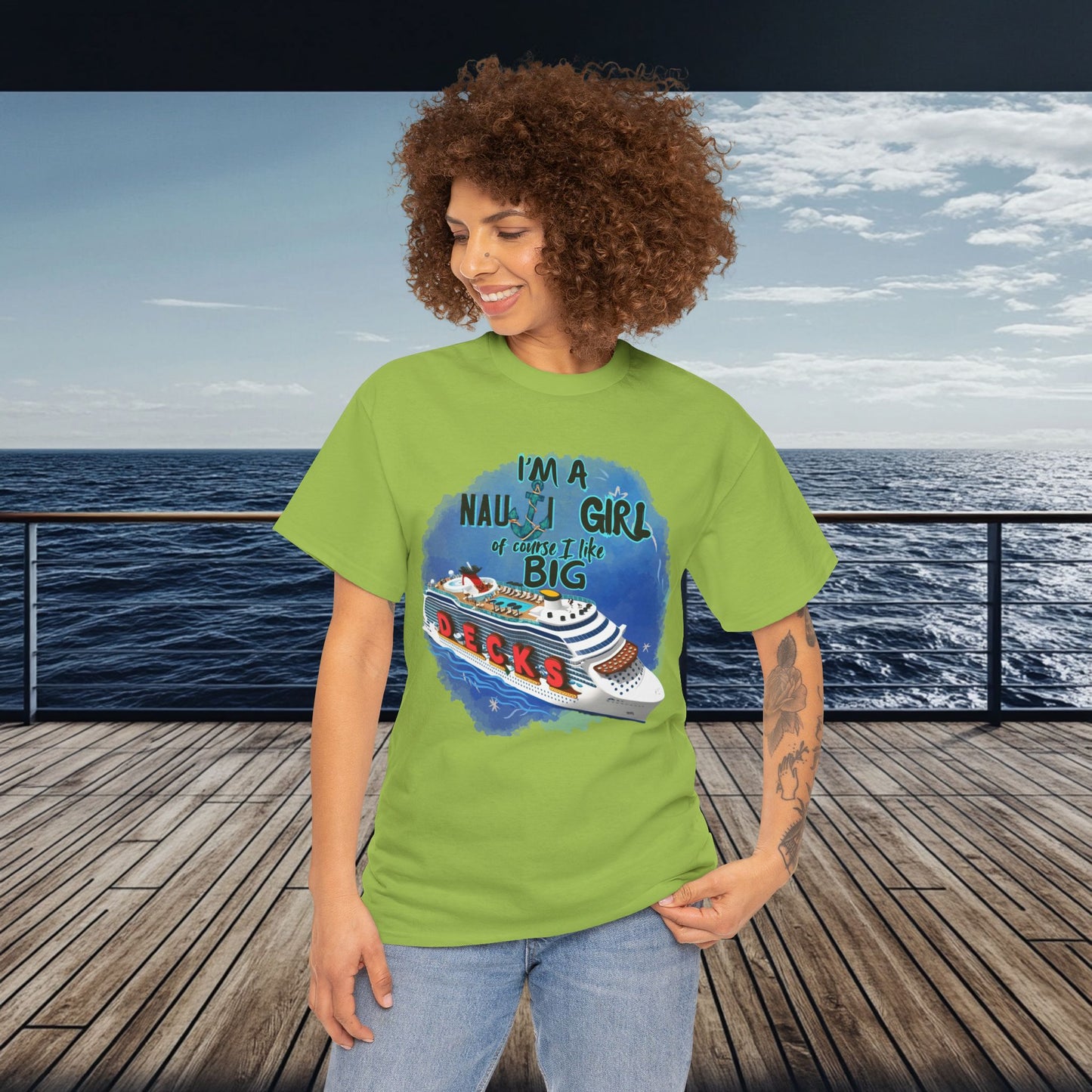 Nauti Girl Unisex Heavy Cotton Tee – I'm a Nauti Girl of Course I Like Big Decks Cruise T-shirt