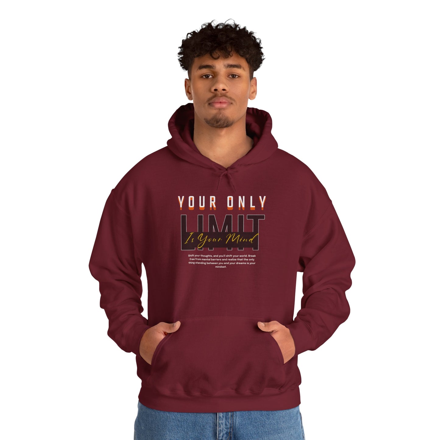 Limitless Mind - Unisex Heavy Blend™ Hooded Sweatshirt Motivational Quote Hoodie Inspirational Gift Pullover