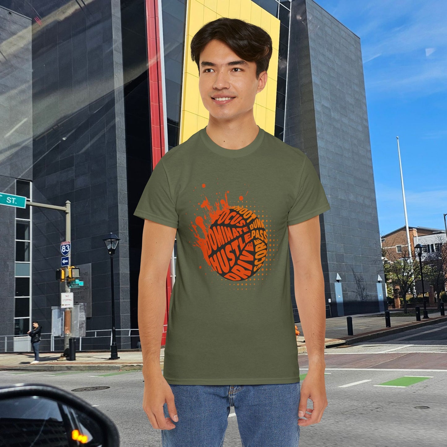 Game Mode On – Basketball Word Art Unisex Tee, Sports Lover Tee, Focus Dominate Hustle Drive Shoot Dunk Pass Score, Graffiti Style Tee, Athletic Tee,