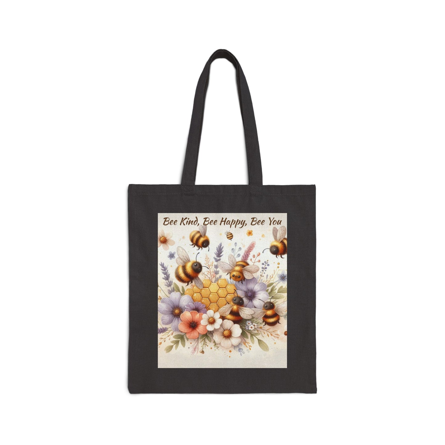 Personalized Spring Floral Bee Kind Tote Bag, Eco-Friendly Bag, Stylish Shopper, Gift for Bee Lovers, Reusable Bag, Personalized Tote