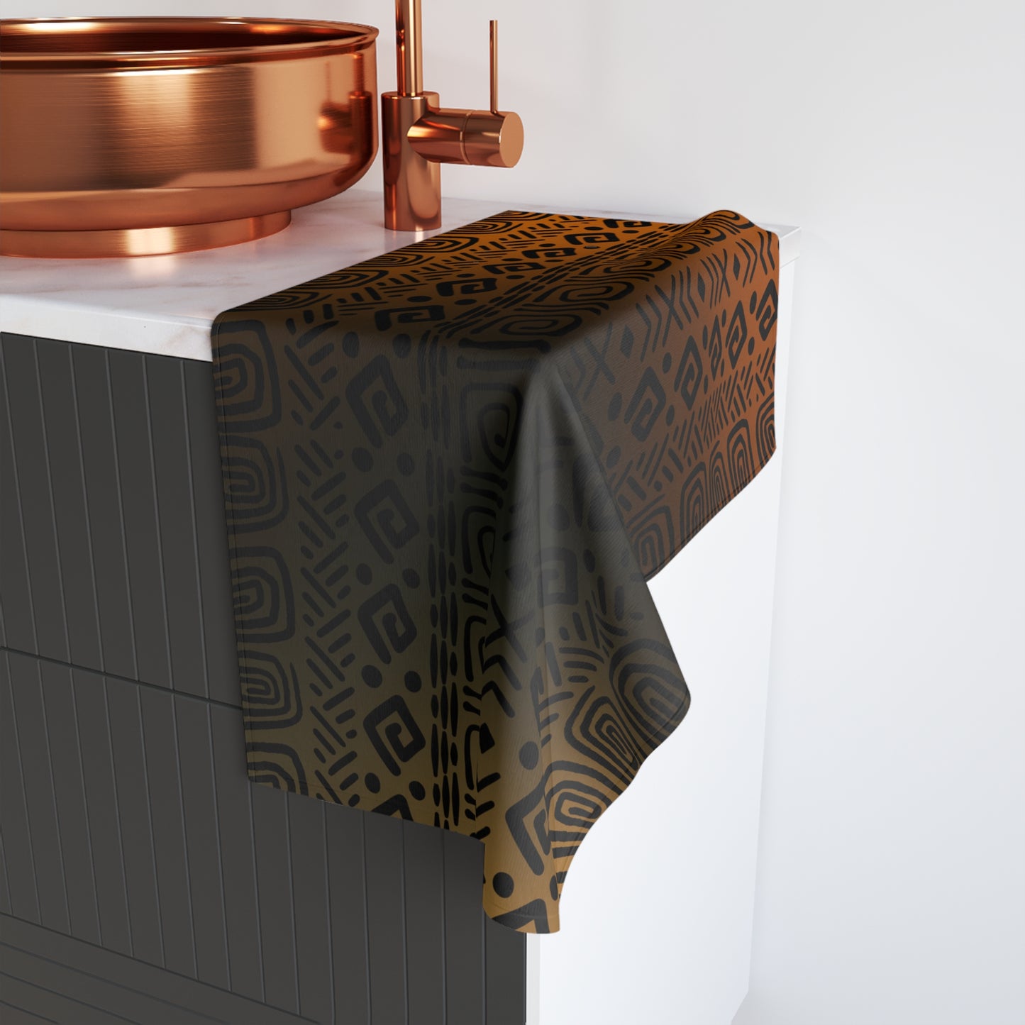 Tribal Pattern Hand Towel | Abstract Cultural Boho Design Hand Towel - Stylish Spa Essential for Home & Gifts