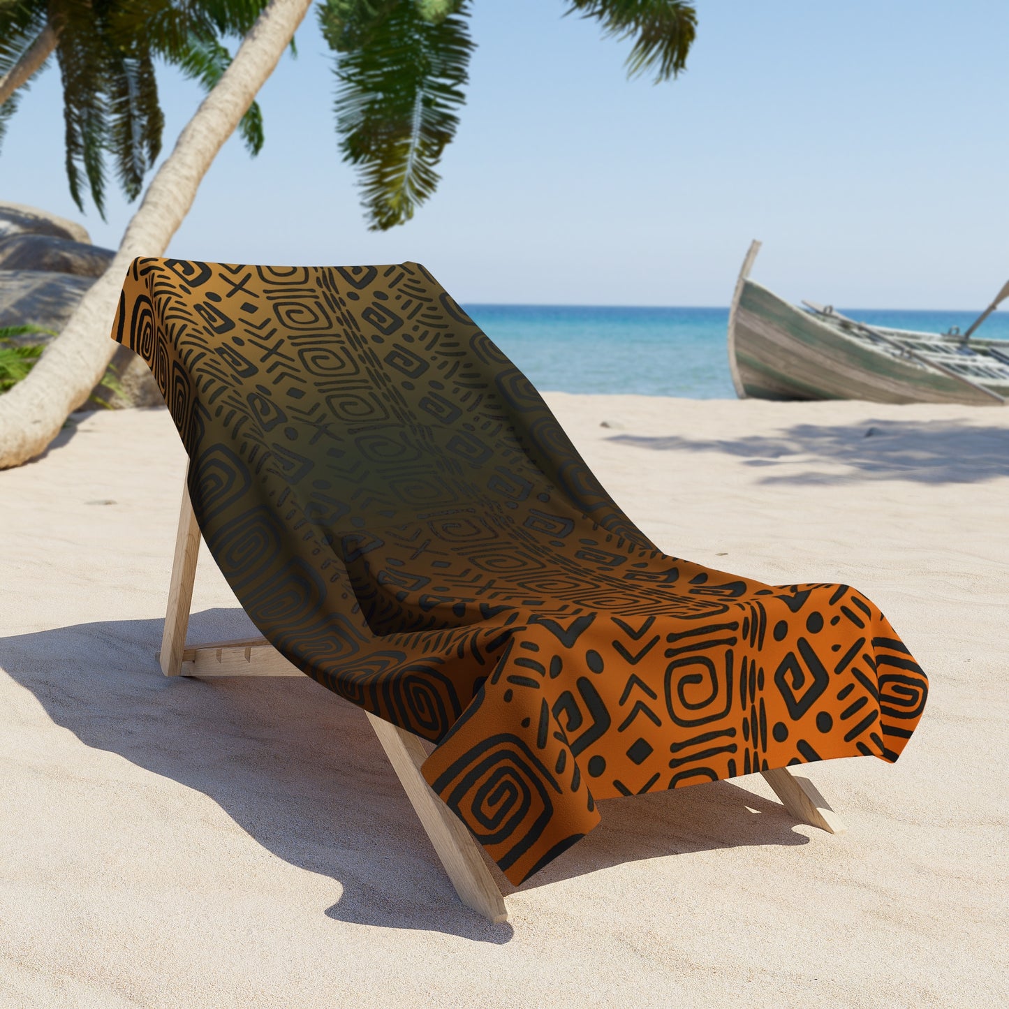Tribal Pattern Beach Towel | Abstract Cultural Boho Design for Summer Fun