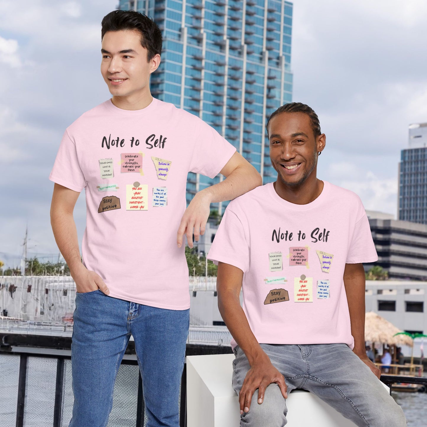 Note to Self: Motivational Messages - Unisex Heavy Cotton Tee Inspirational Quotes T-shirt
