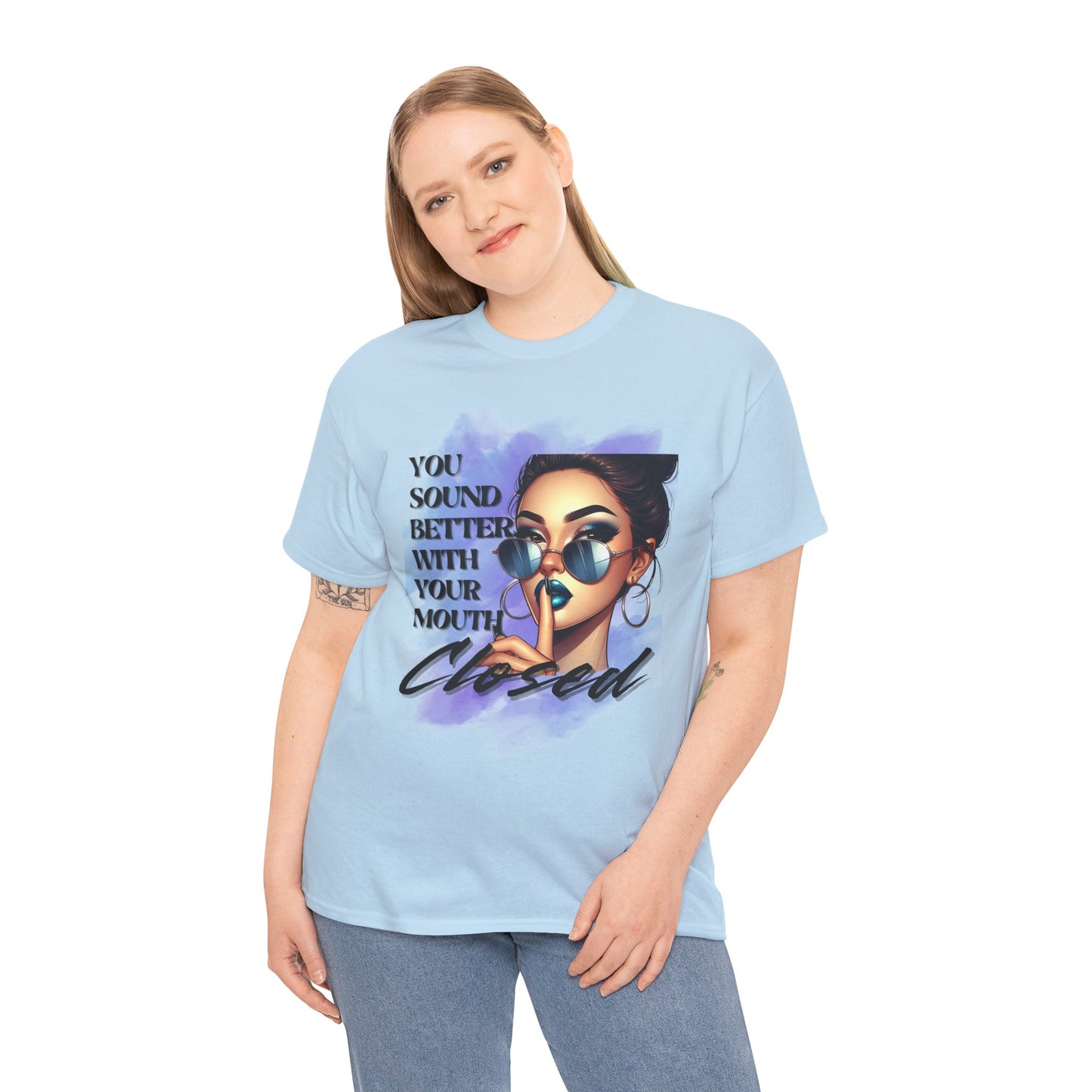 Stay Silent - Unisex Heavy Cotton Tee, Women's sarcastic T-shirt, sassy graphic quote top