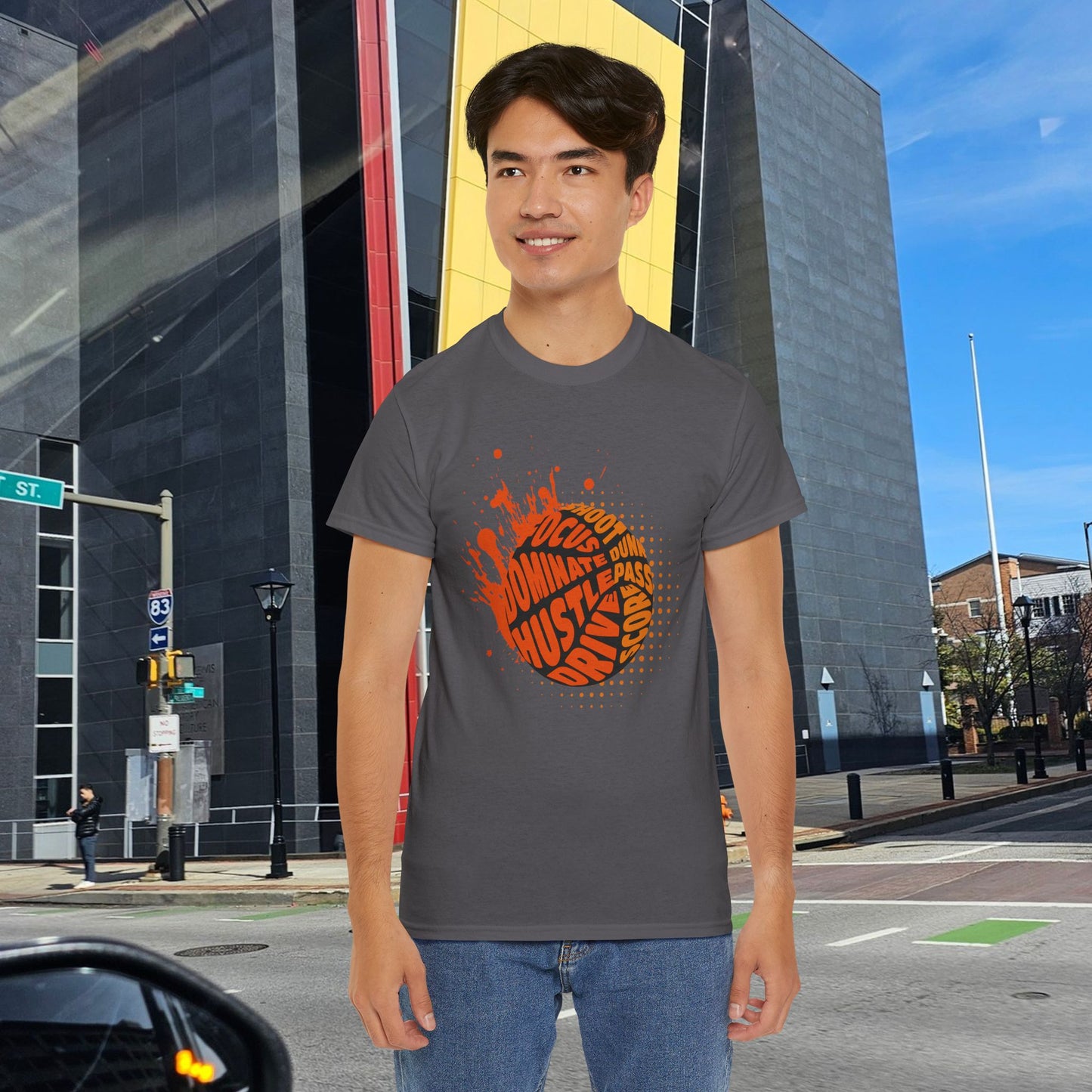 Game Mode On – Basketball Word Art Unisex Tee, Sports Lover Tee, Focus Dominate Hustle Drive Shoot Dunk Pass Score, Graffiti Style Tee, Athletic Tee,