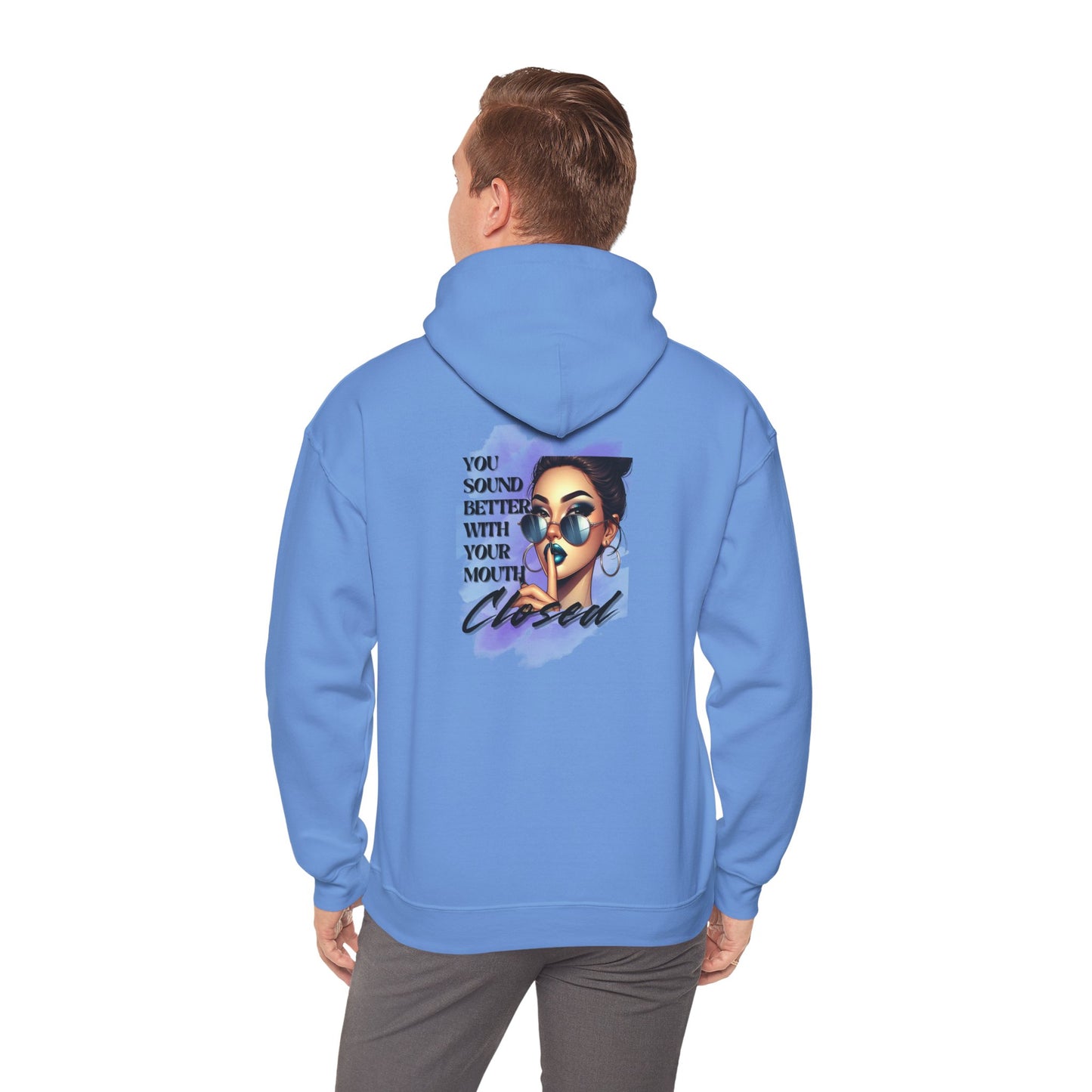 Stay Silent -Unisex Heavy Blend™ Hooded Sweatshirt, Women's sarcastic hoodie, sassy graphic quote top, double-sided