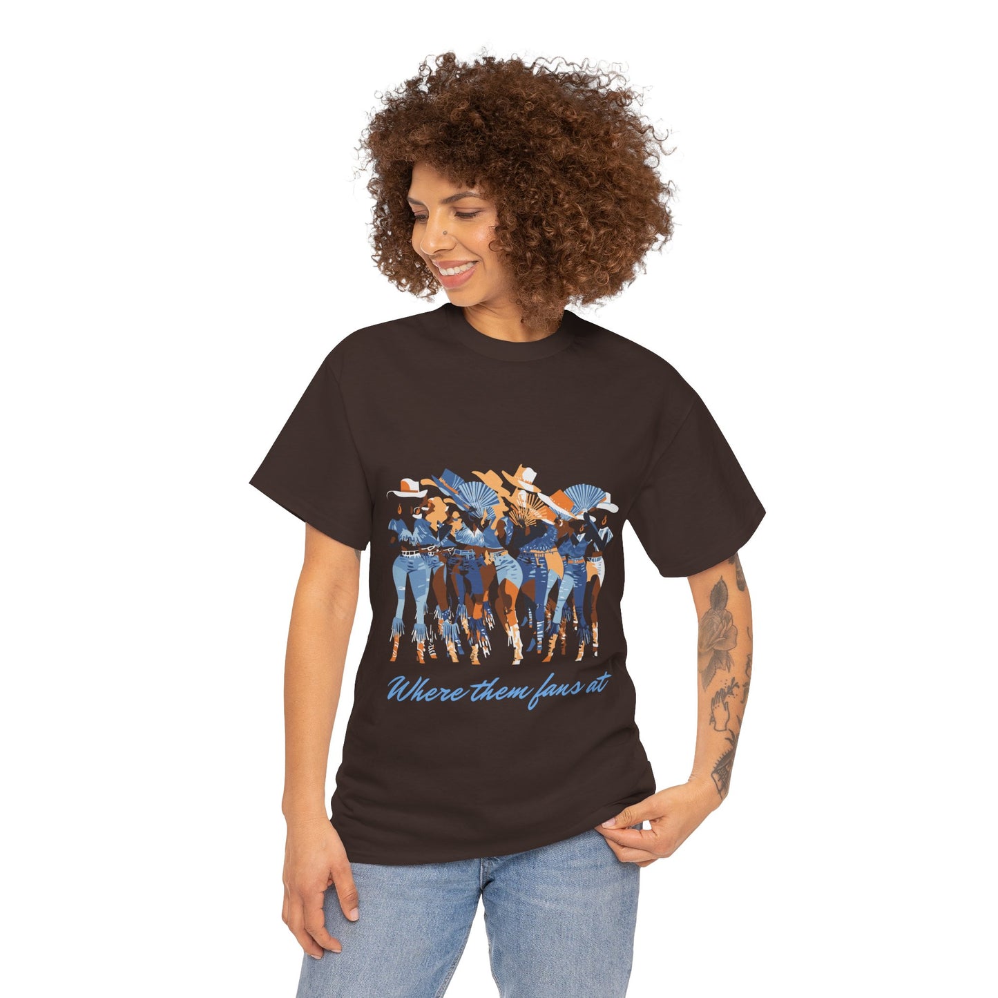 Where Them Fans At Unisex Heavy Cotton Tee, Vintage Style T-Shirt, Trendy Fashion Tee, Fun Cowboy Shirt, Casual Wear