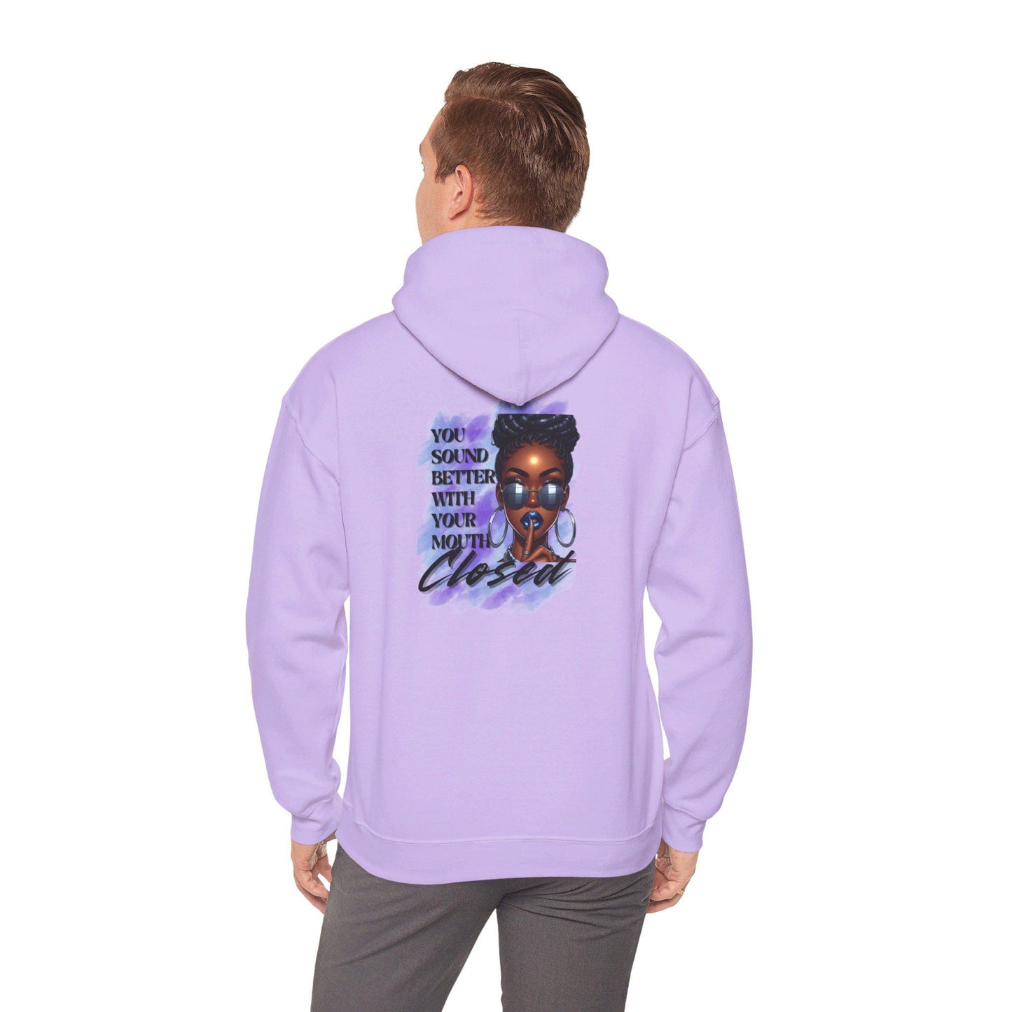 Stay Silent -Unisex Heavy Blend™ Hooded Sweatshirt, Women's sarcastic hoodie, sassy graphic quote top, double-sided