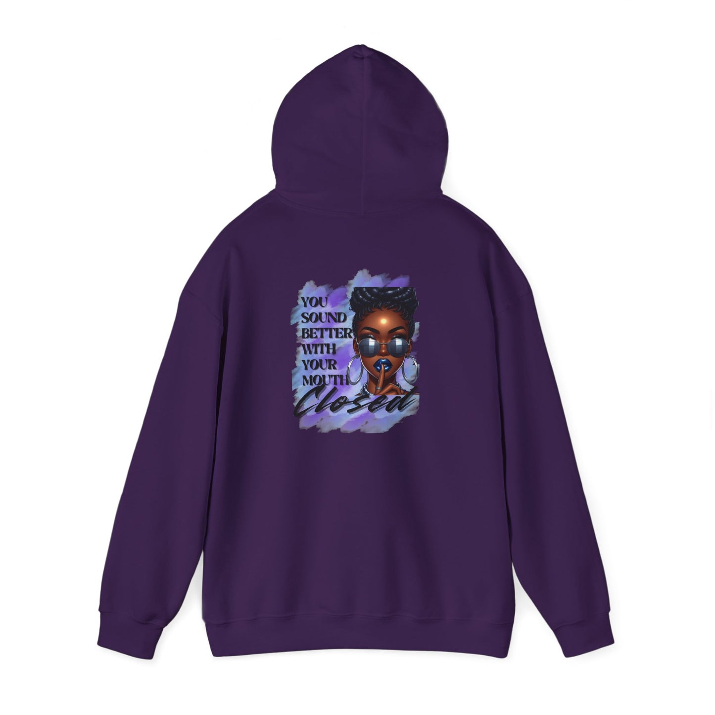Stay Silent -Unisex Heavy Blend™ Hooded Sweatshirt, Women's sarcastic hoodie, sassy graphic quote top, double-sided