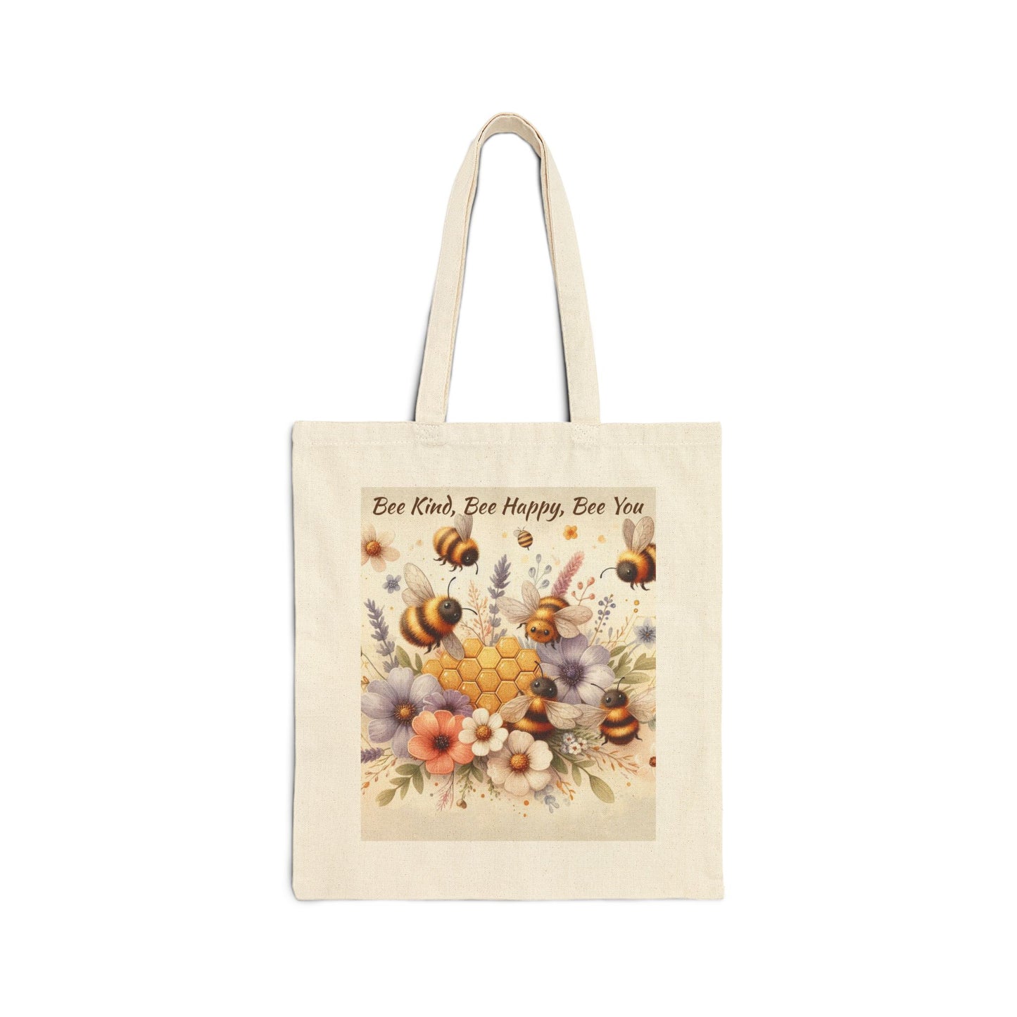 Personalized Spring Floral Bee Kind Tote Bag, Eco-Friendly Bag, Stylish Shopper, Gift for Bee Lovers, Reusable Bag, Personalized Tote
