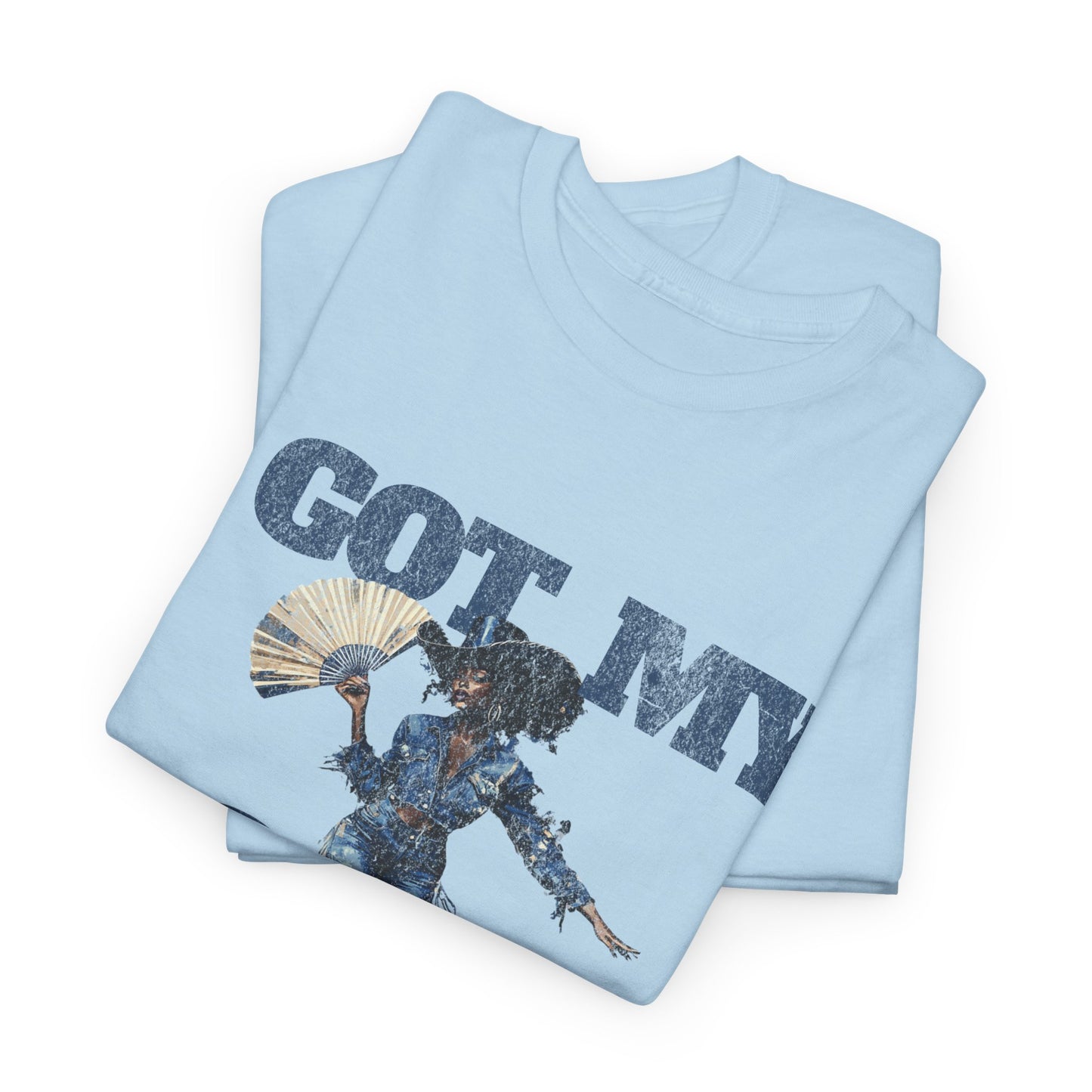 I Got My Boots Unisex Heavy Cotton Tee - Casual Graphic Shirt for Music Lovers, Line Dancers, Line Dance Group