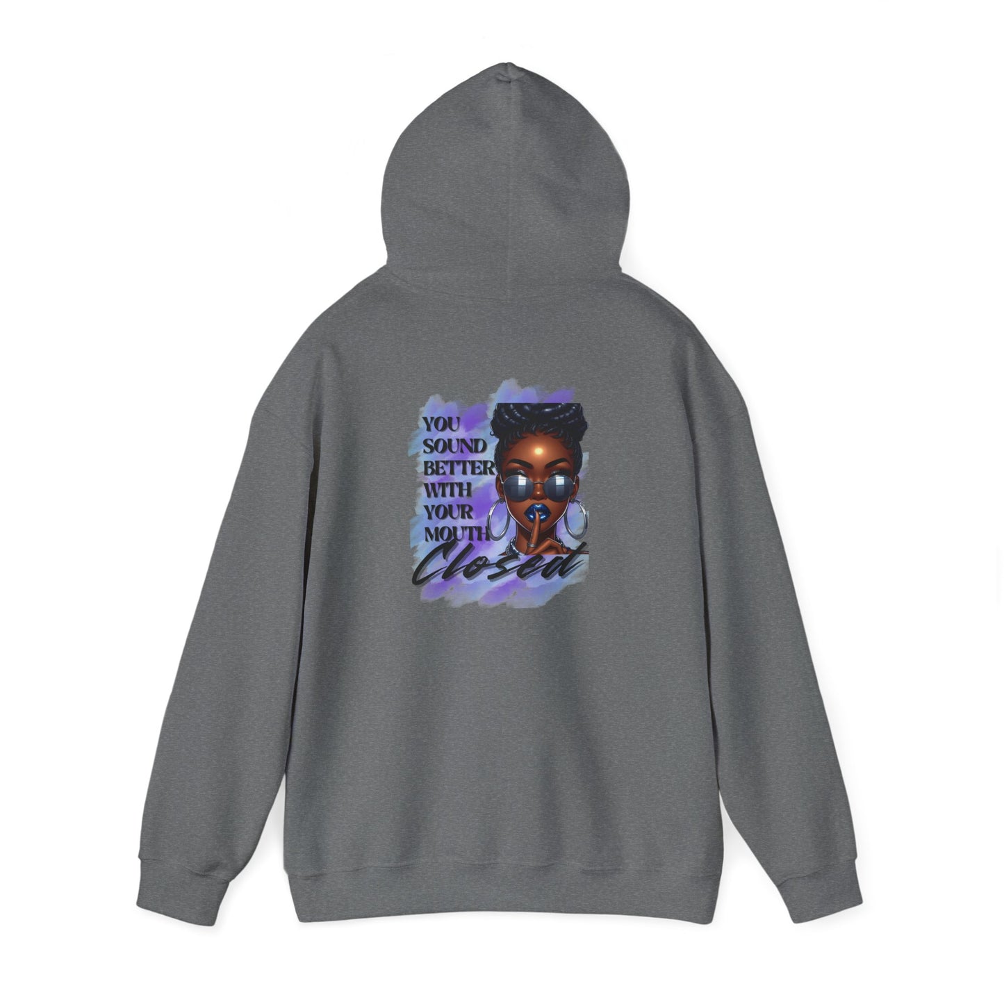 Stay Silent -Unisex Heavy Blend™ Hooded Sweatshirt, Women's sarcastic hoodie, sassy graphic quote top, double-sided