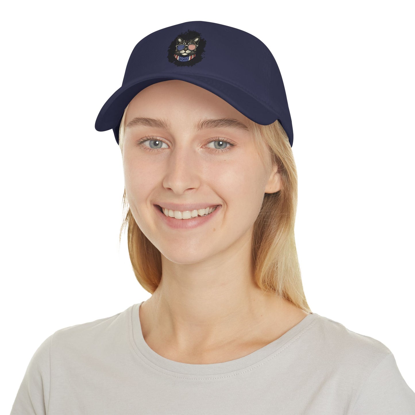Patriotic Paws - Low Profile Baseball Cap, Cat Lovers Gift