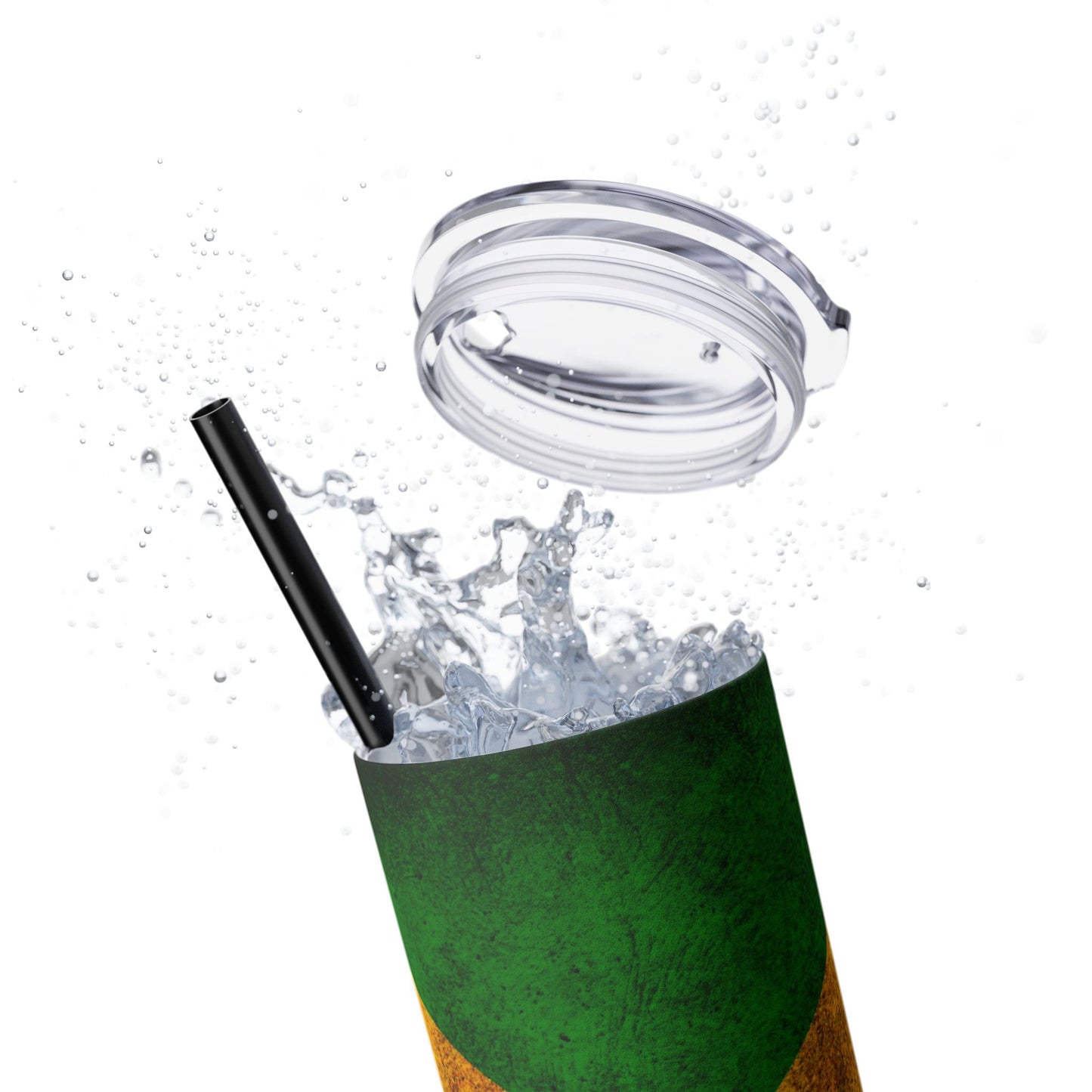 Jamaican Flag Skinny Tumbler, Personalized Drinkware, Insulated Cup with Straw, 20oz Gift Idea, Custom Name Tumbler, Travel Mug for Hot/Cold