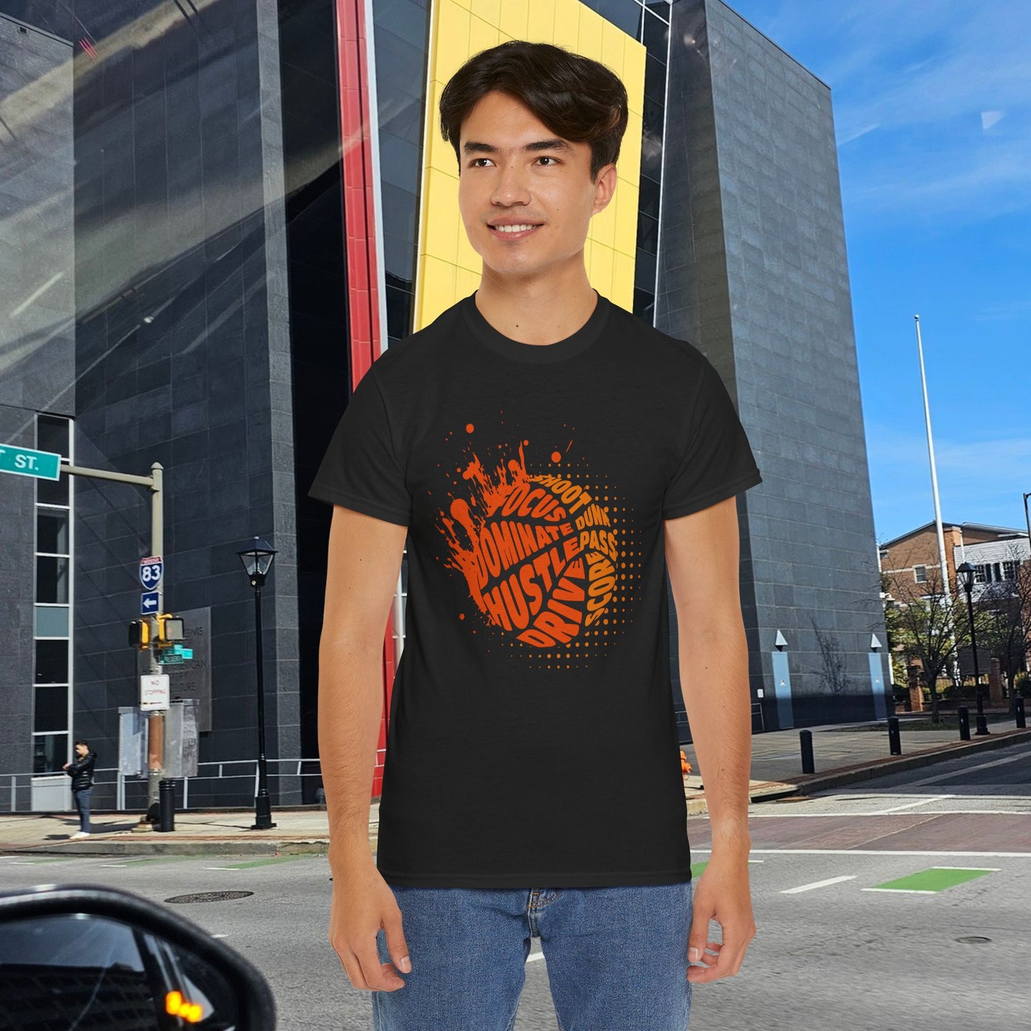 Game Mode On – Basketball Word Art Unisex Tee, Sports Lover Tee, Focus Dominate Hustle Drive Shoot Dunk Pass Score, Graffiti Style Tee, Athletic Tee,