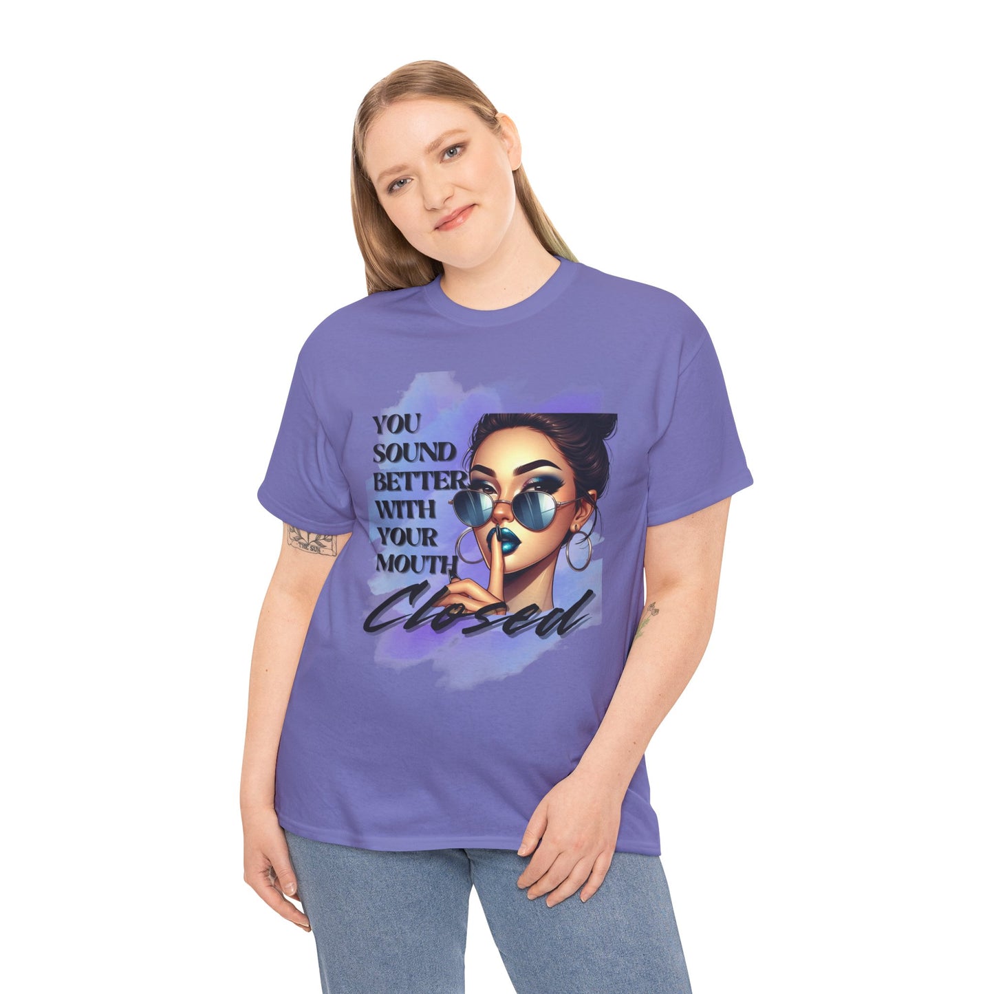Stay Silent - Unisex Heavy Cotton Tee, Women's sarcastic T-shirt, sassy graphic quote top