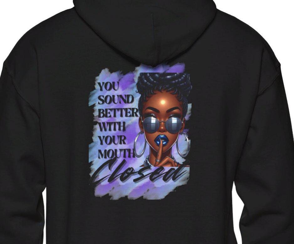 Stay Silent -Unisex Heavy Blend™ Hooded Sweatshirt, Women's sarcastic hoodie, sassy graphic quote top, double-sided