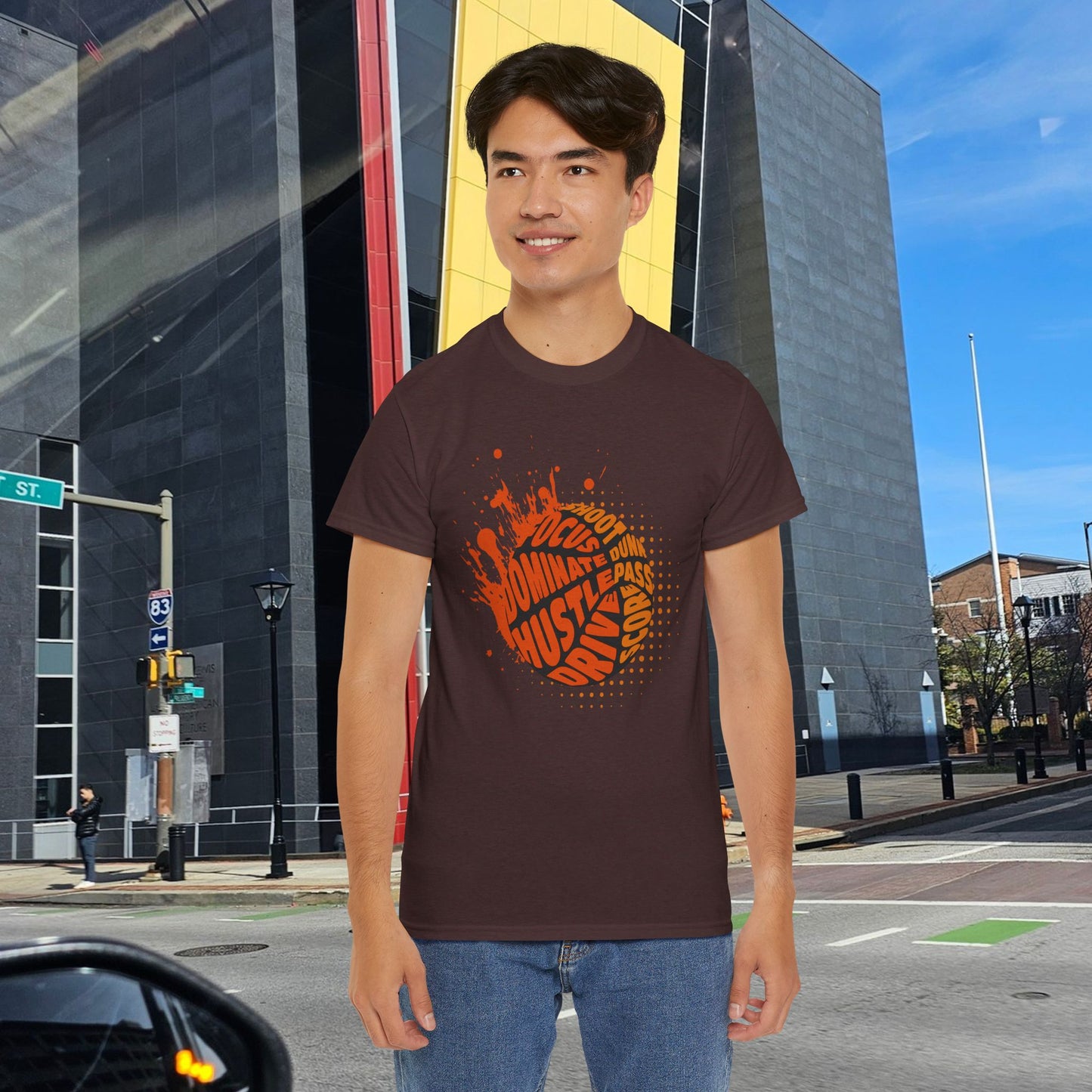 Game Mode On – Basketball Word Art Unisex Tee, Sports Lover Tee, Focus Dominate Hustle Drive Shoot Dunk Pass Score, Graffiti Style Tee, Athletic Tee,