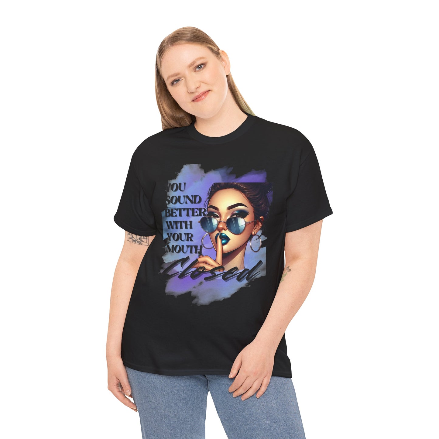 Stay Silent - Unisex Heavy Cotton Tee, Women's sarcastic T-shirt, sassy graphic quote top