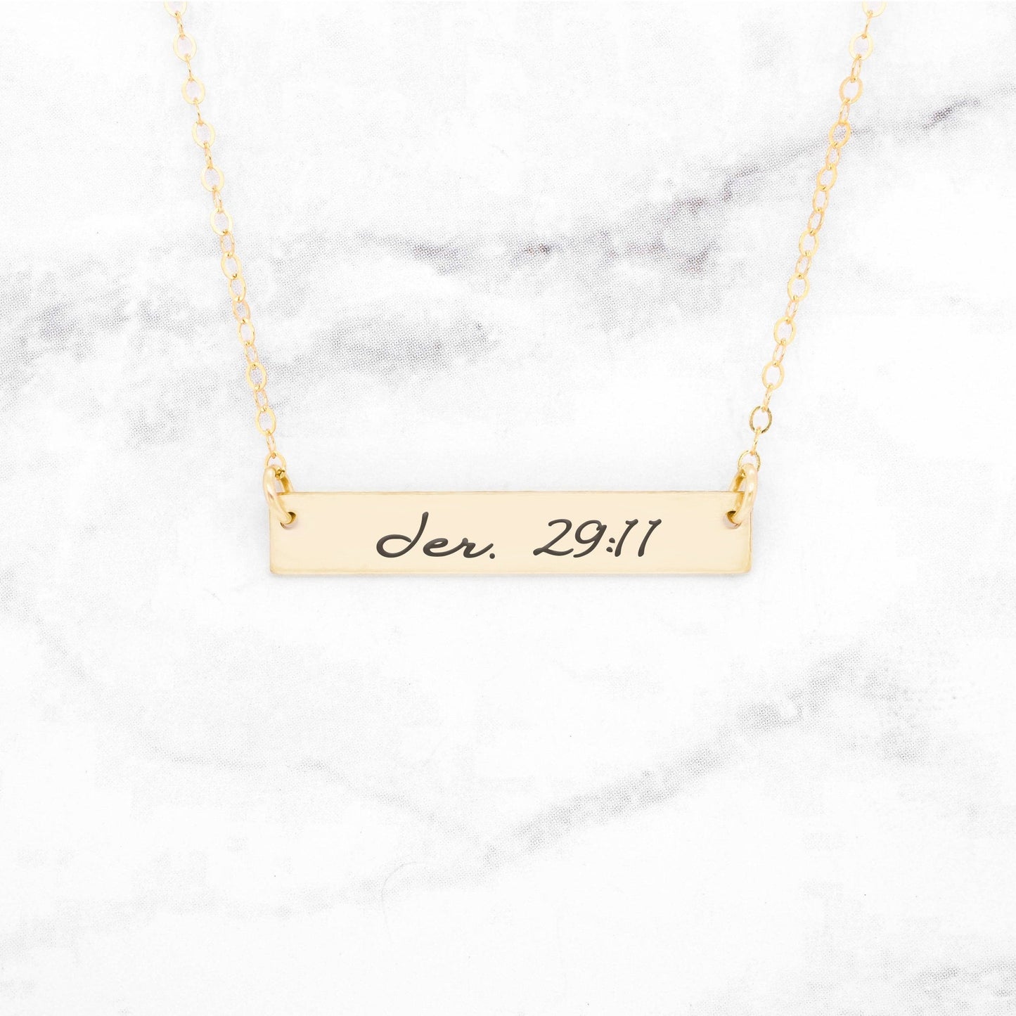 Bible Verse Necklace - Sterling Silver Bar Necklace