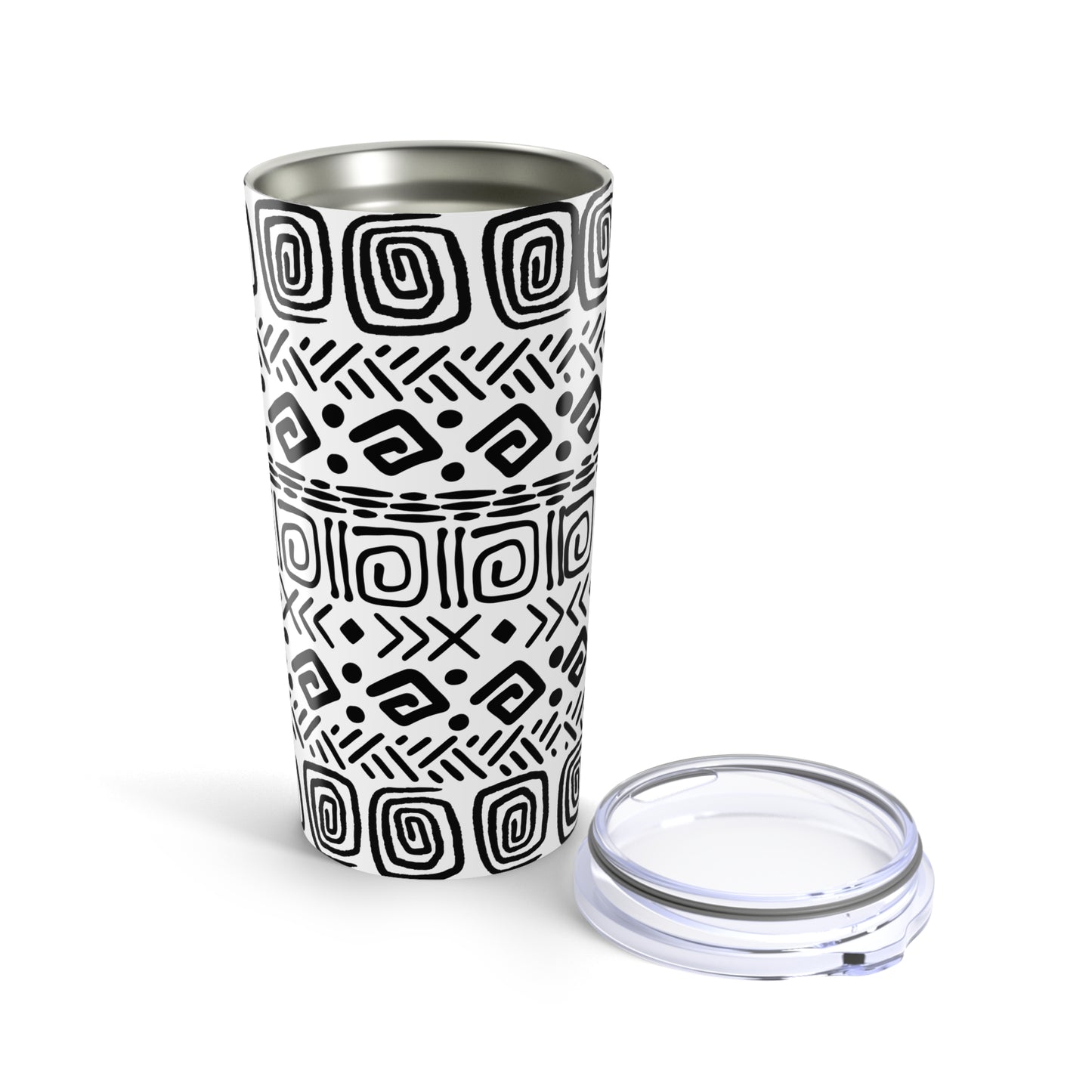 Tribal Pattern 20oz Tumbler | Abstract Cultural Boho Design 20oz Tumbler - Stylish Travel Mug for Coffee and Tea Lovers