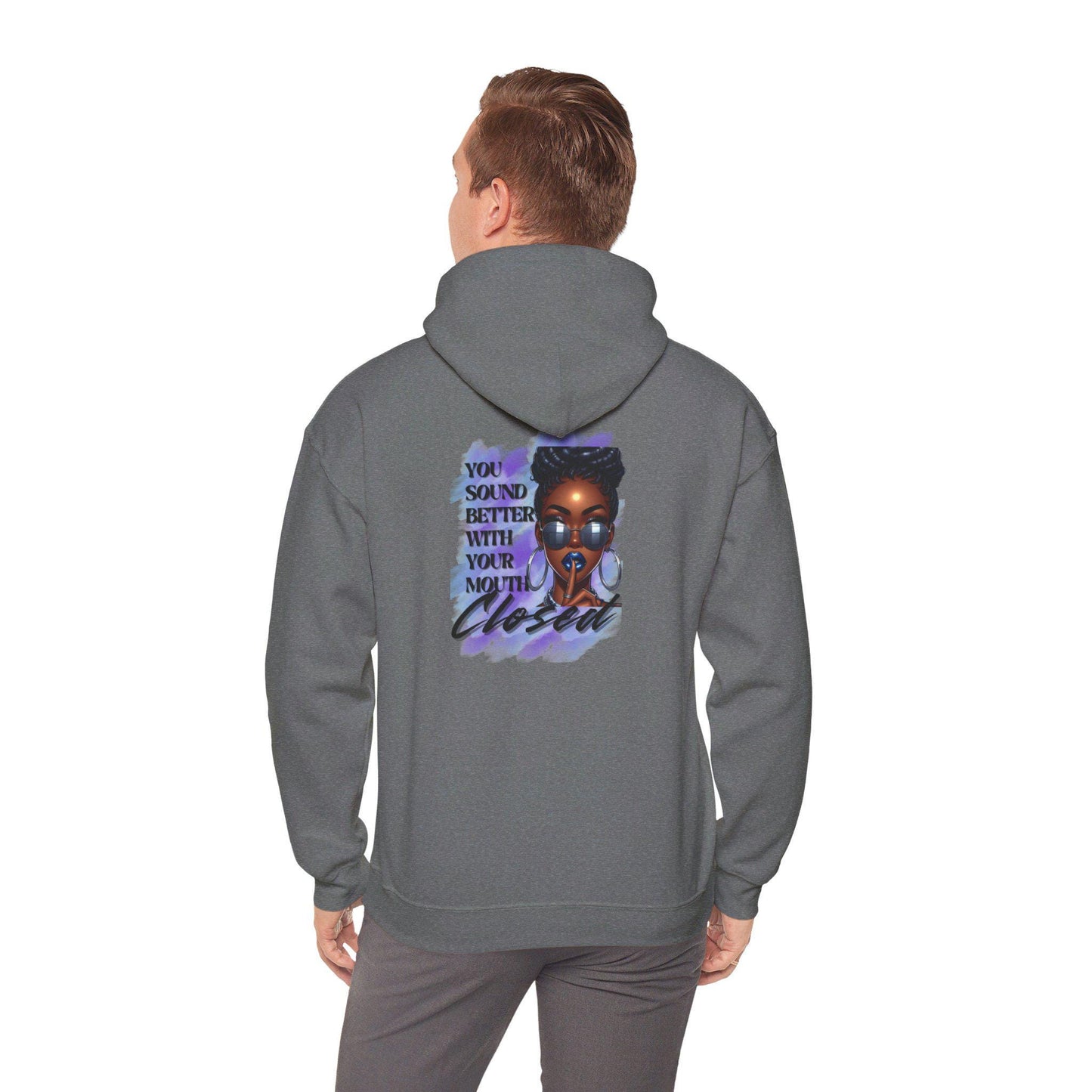 Stay Silent -Unisex Heavy Blend™ Hooded Sweatshirt, Women's sarcastic hoodie, sassy graphic quote top, double-sided