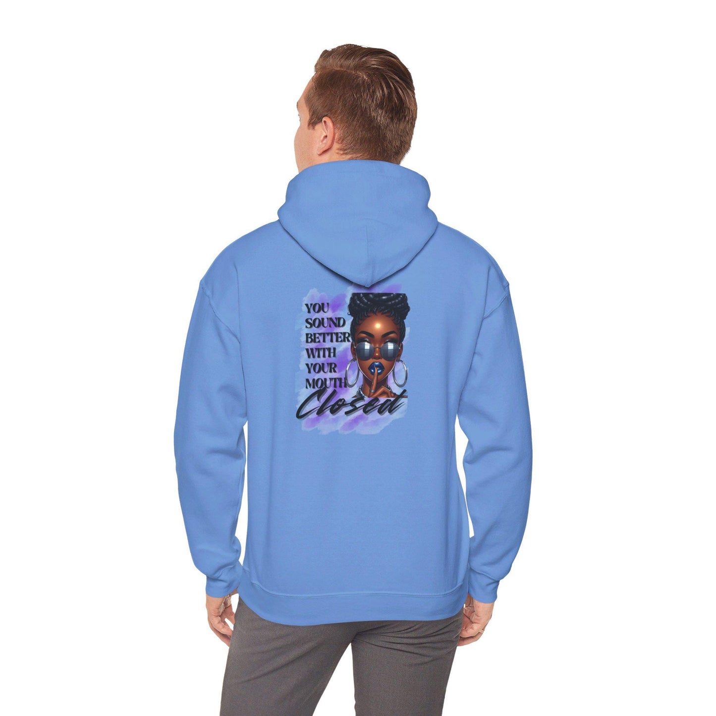 Stay Silent -Unisex Heavy Blend™ Hooded Sweatshirt, Women's sarcastic hoodie, sassy graphic quote top, double-sided