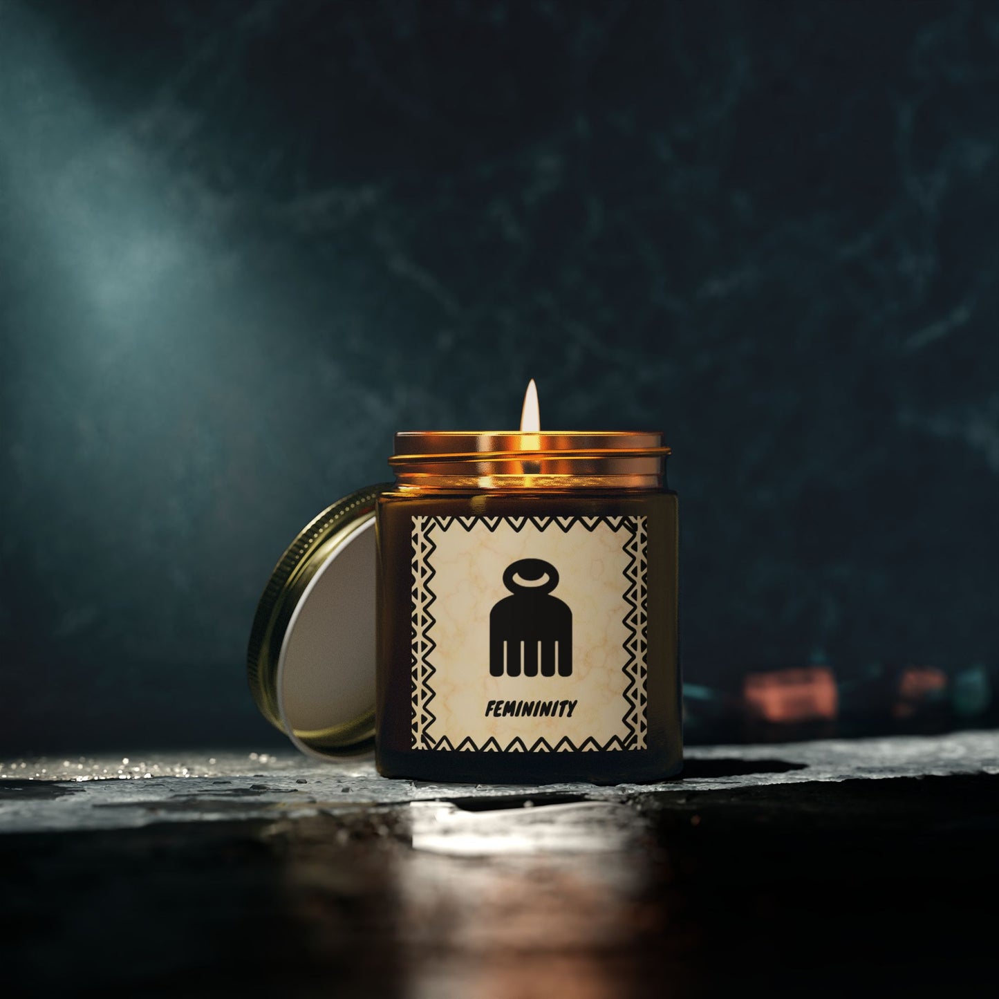DUAFE Scented Candle, Essence of Feminine Grace & Nurturing, Meditation Relaxation Gift, Candle Lover, African Symbol, Adinkra Symbol