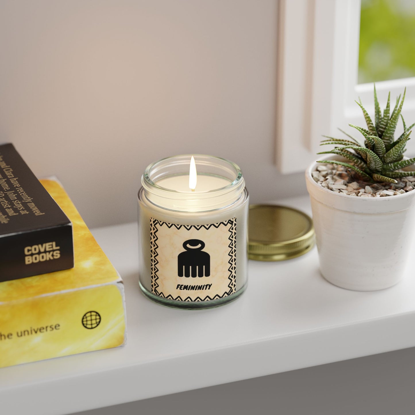 DUAFE Scented Candle, Essence of Feminine Grace & Nurturing, Meditation Relaxation Gift, Candle Lover, African Symbol, Adinkra Symbol