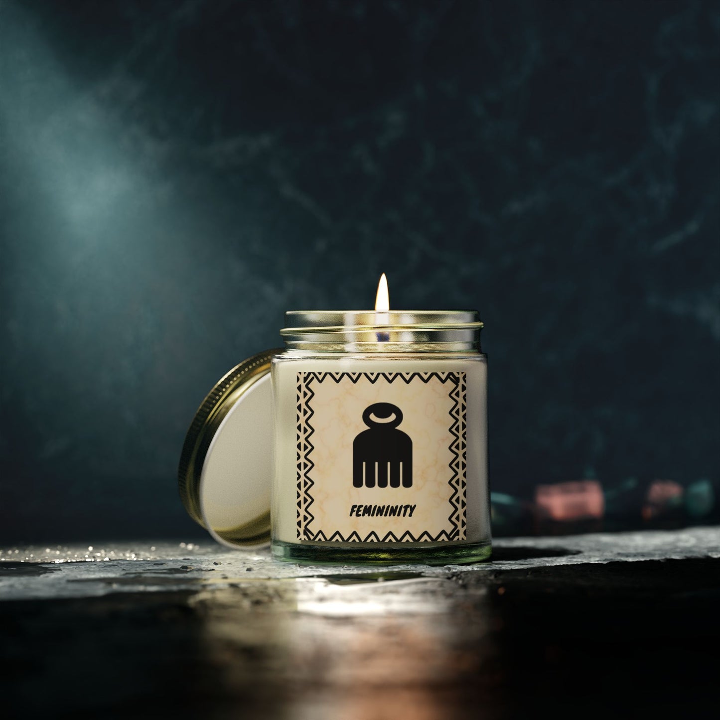 DUAFE Scented Candle, Essence of Feminine Grace & Nurturing, Meditation Relaxation Gift, Candle Lover, African Symbol, Adinkra Symbol