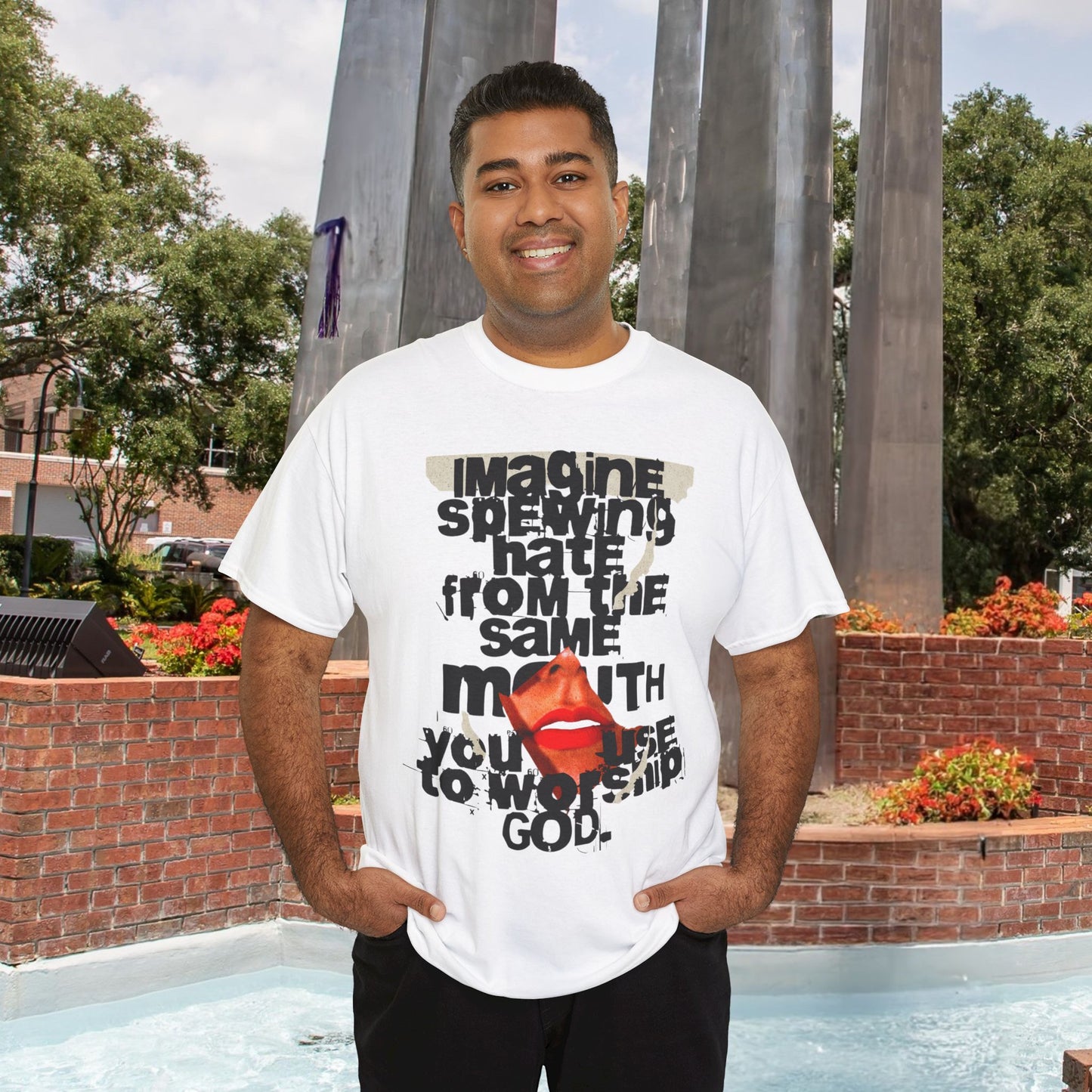 Worship & Hate With the Same Mouth Tee - Unisex Heavy Cotton Tee
