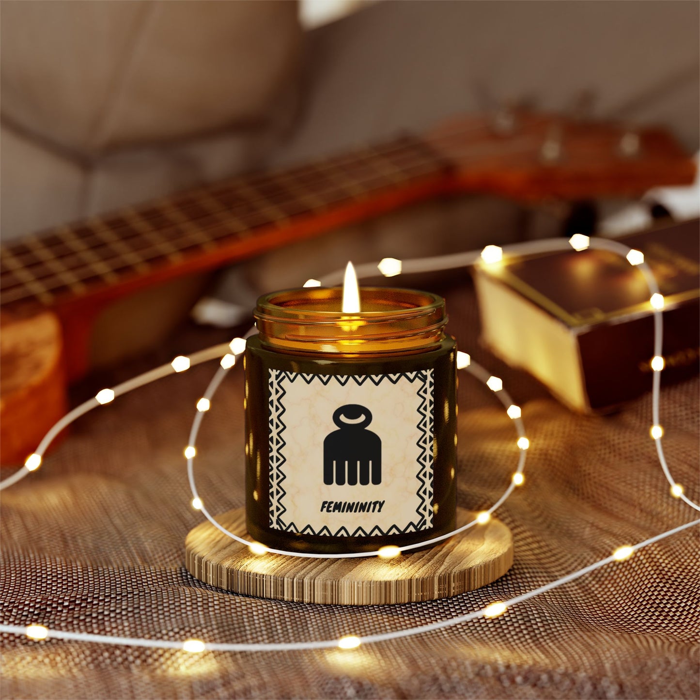 DUAFE Scented Candle, Essence of Feminine Grace & Nurturing, Meditation Relaxation Gift, Candle Lover, African Symbol, Adinkra Symbol