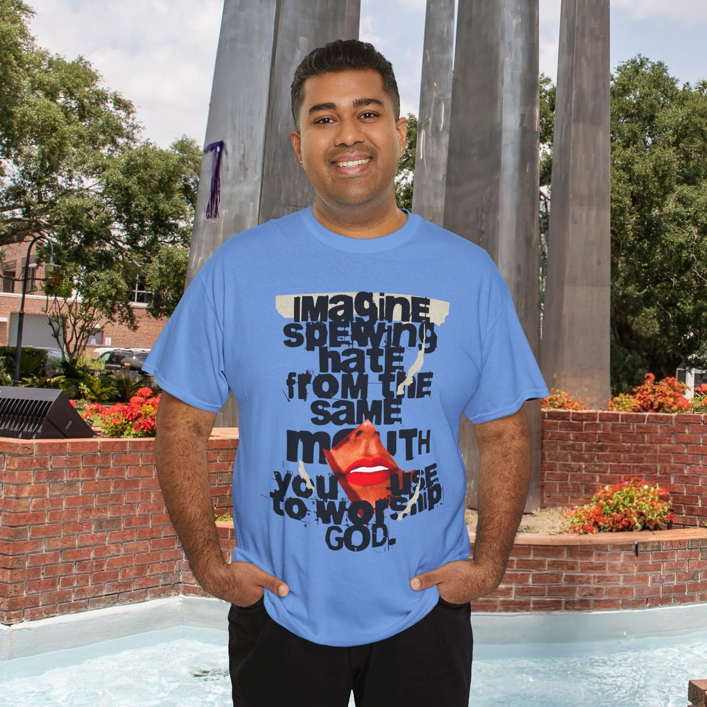 Worship & Hate With the Same Mouth Tee - Unisex Heavy Cotton Tee