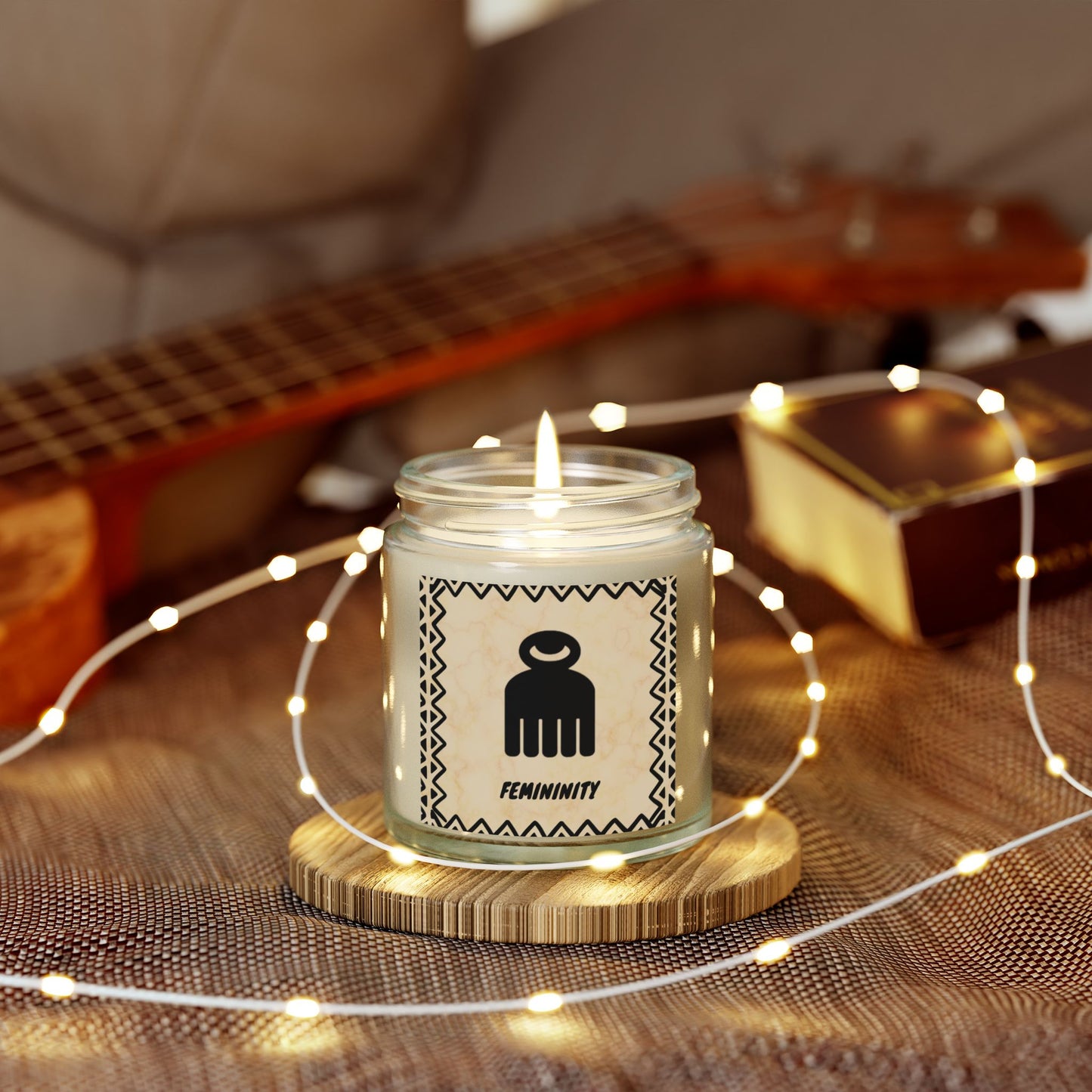 DUAFE Scented Candle, Essence of Feminine Grace & Nurturing, Meditation Relaxation Gift, Candle Lover, African Symbol, Adinkra Symbol