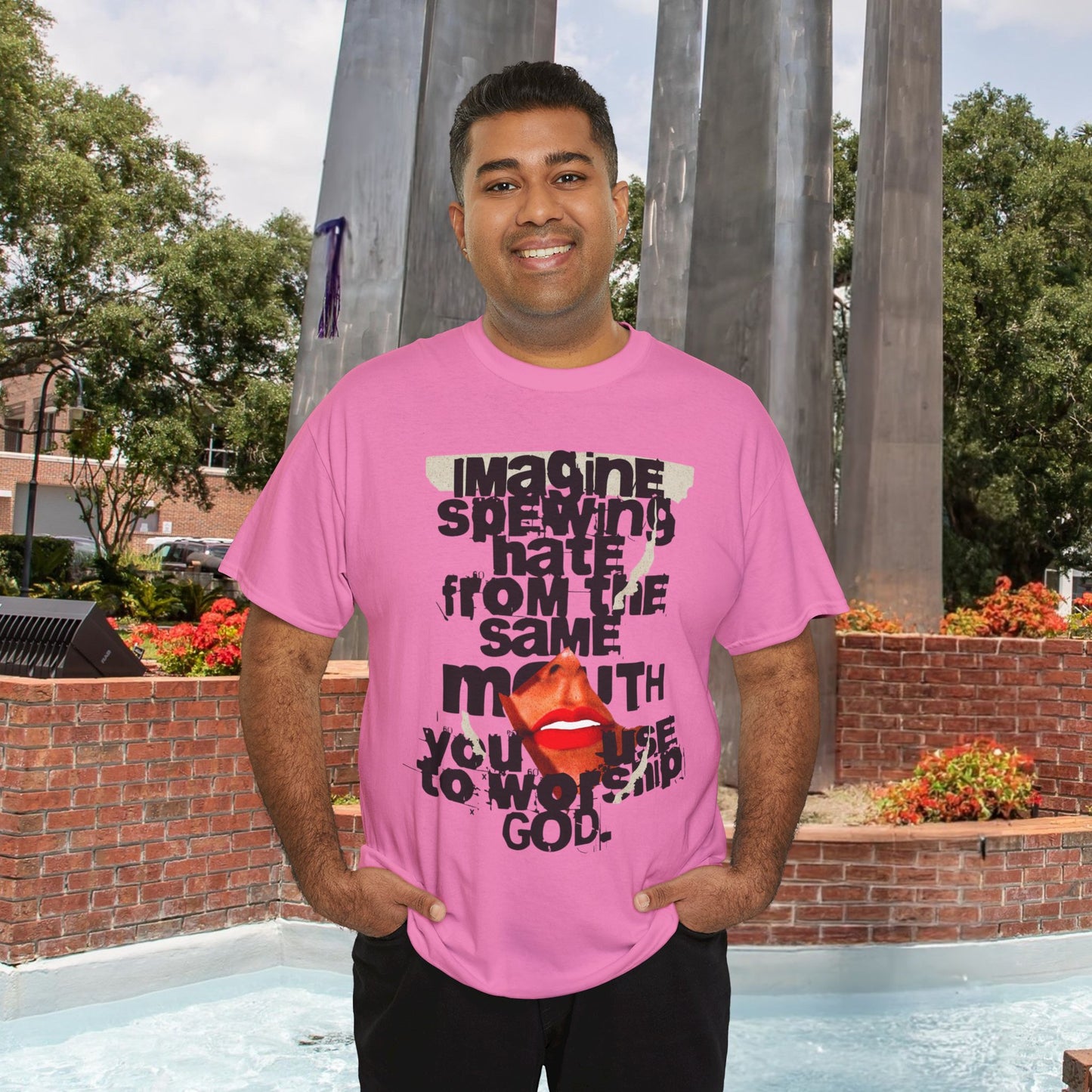 Worship & Hate With the Same Mouth Tee - Unisex Heavy Cotton Tee