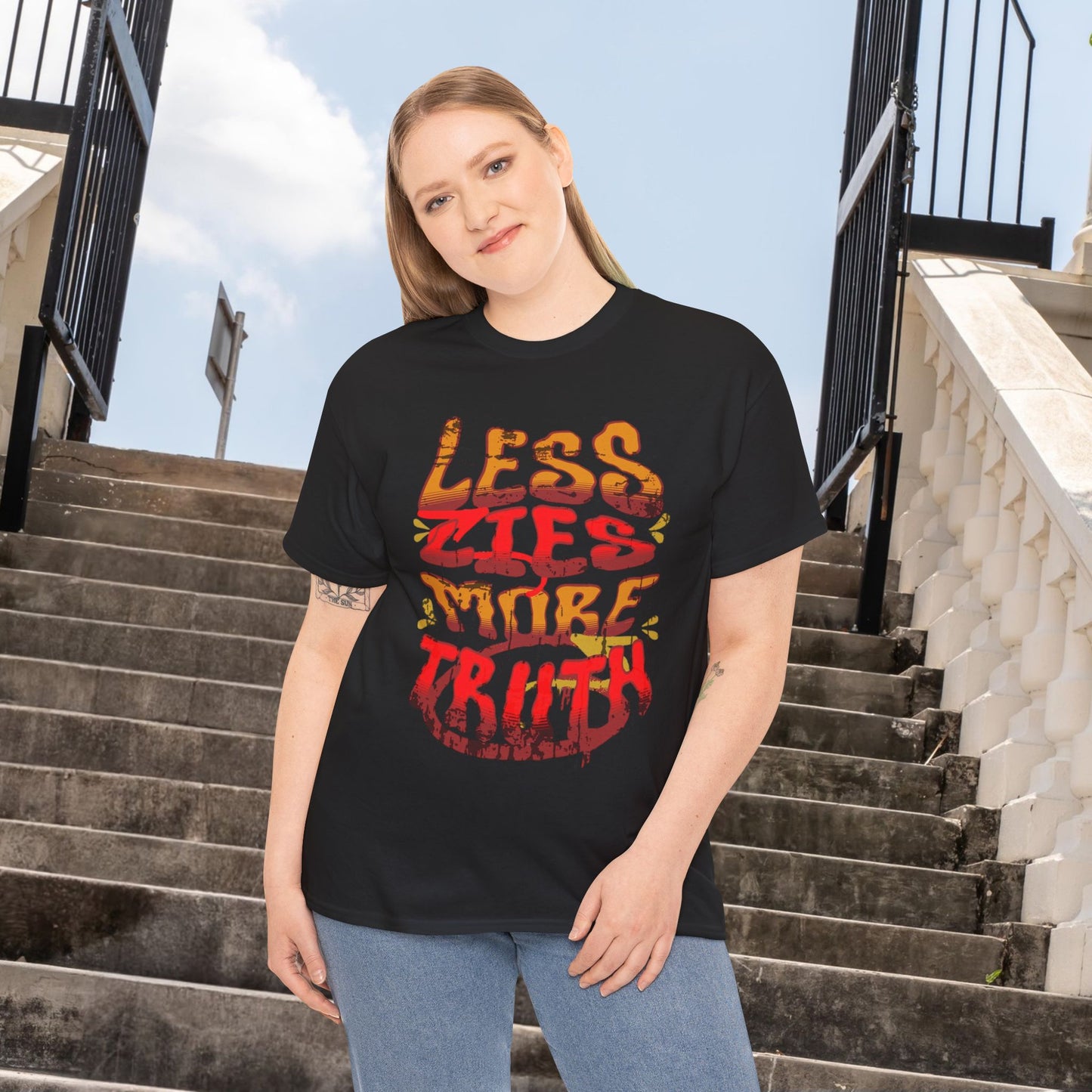 Less Lies More Truth Bold Statement Tee,  Graphic T-Shirt, Unisex Tee, Casual Wear, Gift for Truth Seekers, Streetwear, Unique Graphic Tee