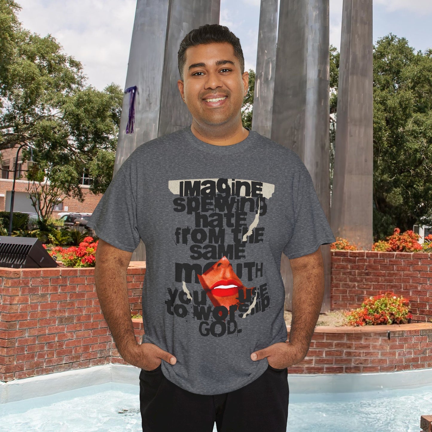 Worship & Hate With the Same Mouth Tee - Unisex Heavy Cotton Tee